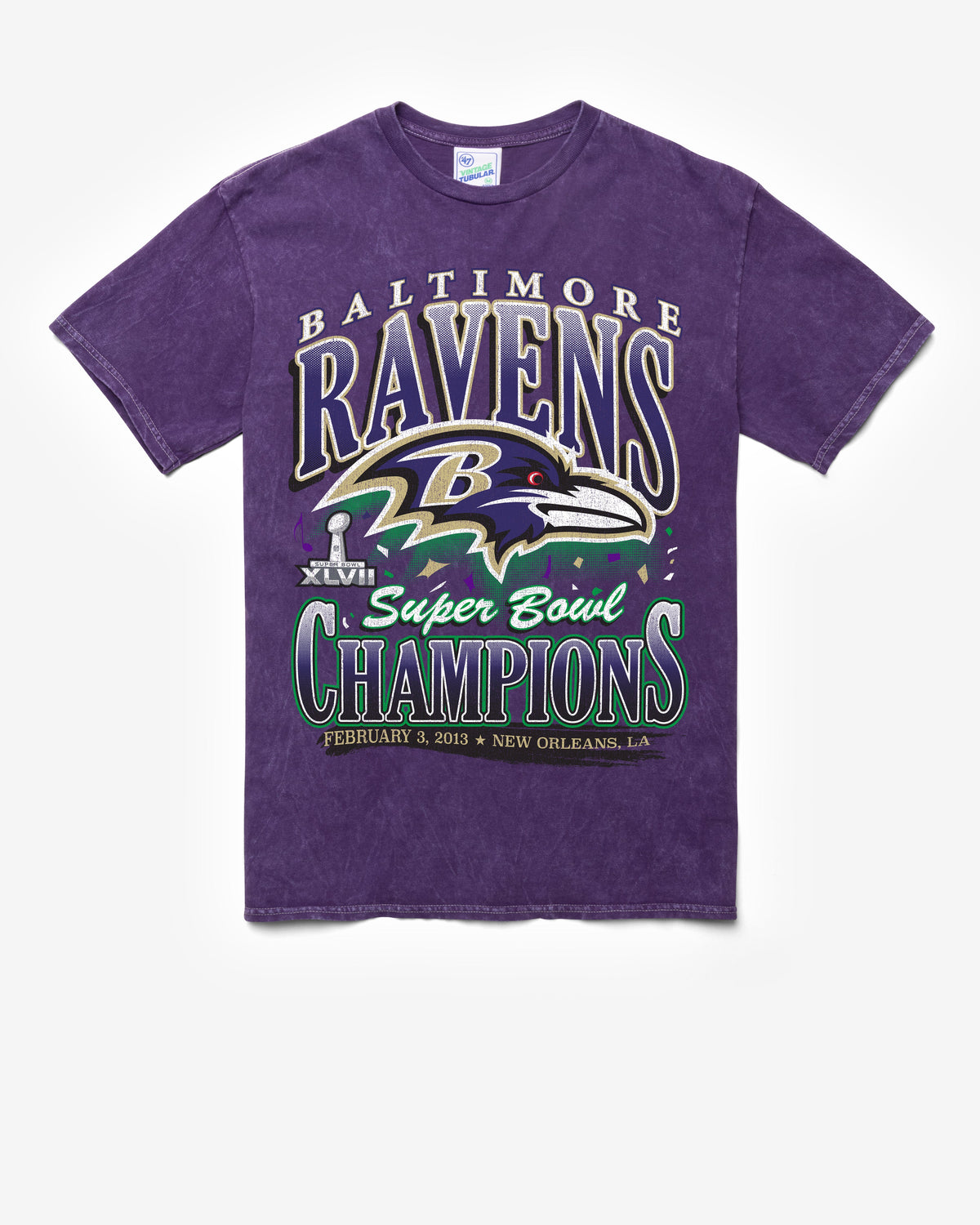BALTIMORE RAVENS LOCKER VINTAGE '47 TUBULAR TEE DT PURPLE