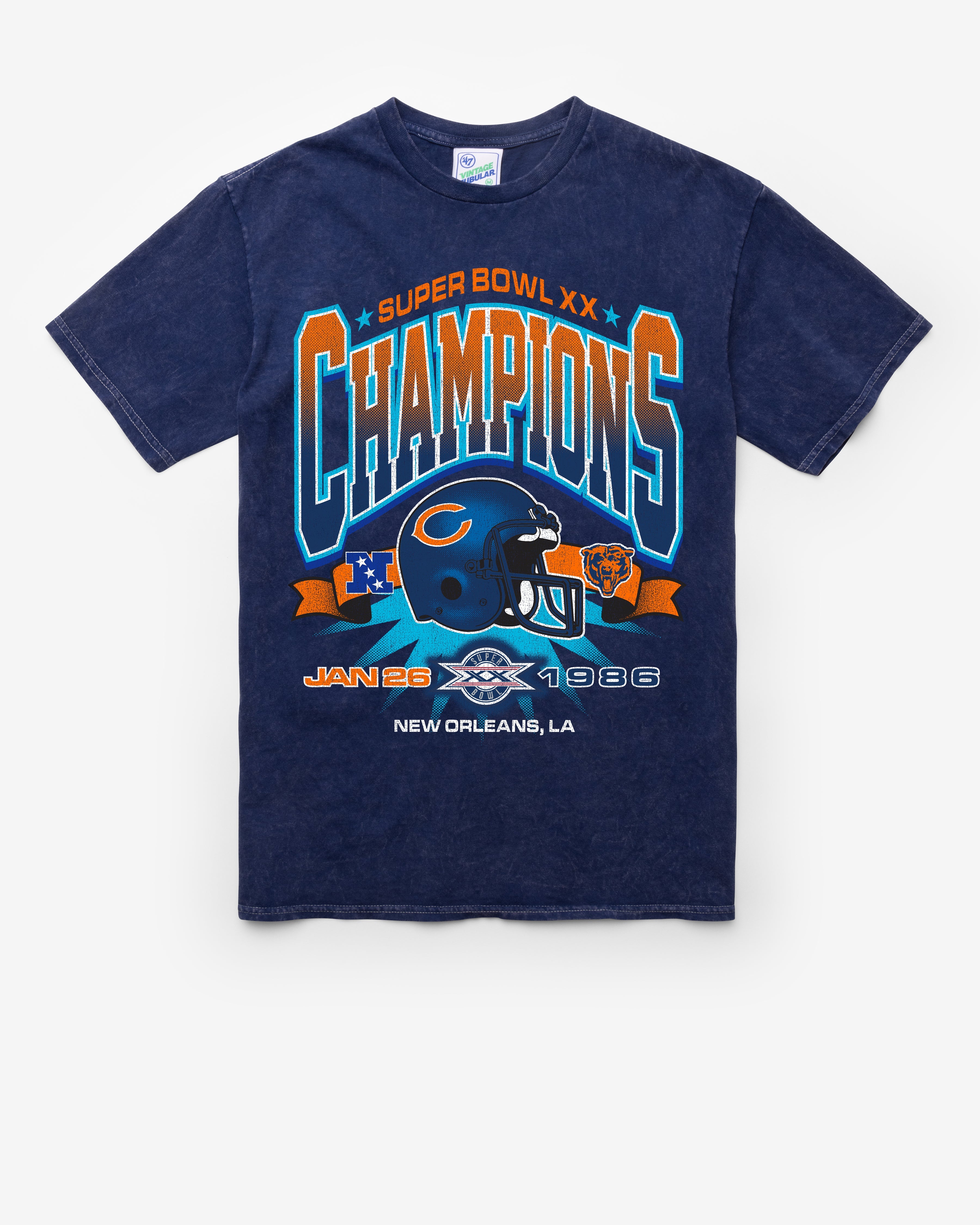 CHICAGO BEARS LOCKER VINTAGE '47 TUBULAR TEE DT NAVY