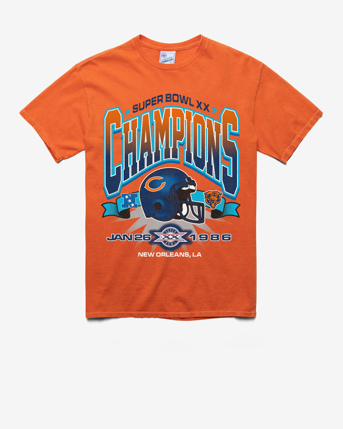 CHICAGO BEARS LOCKER VINTAGE '47 TUBULAR TEE DT ORANGE