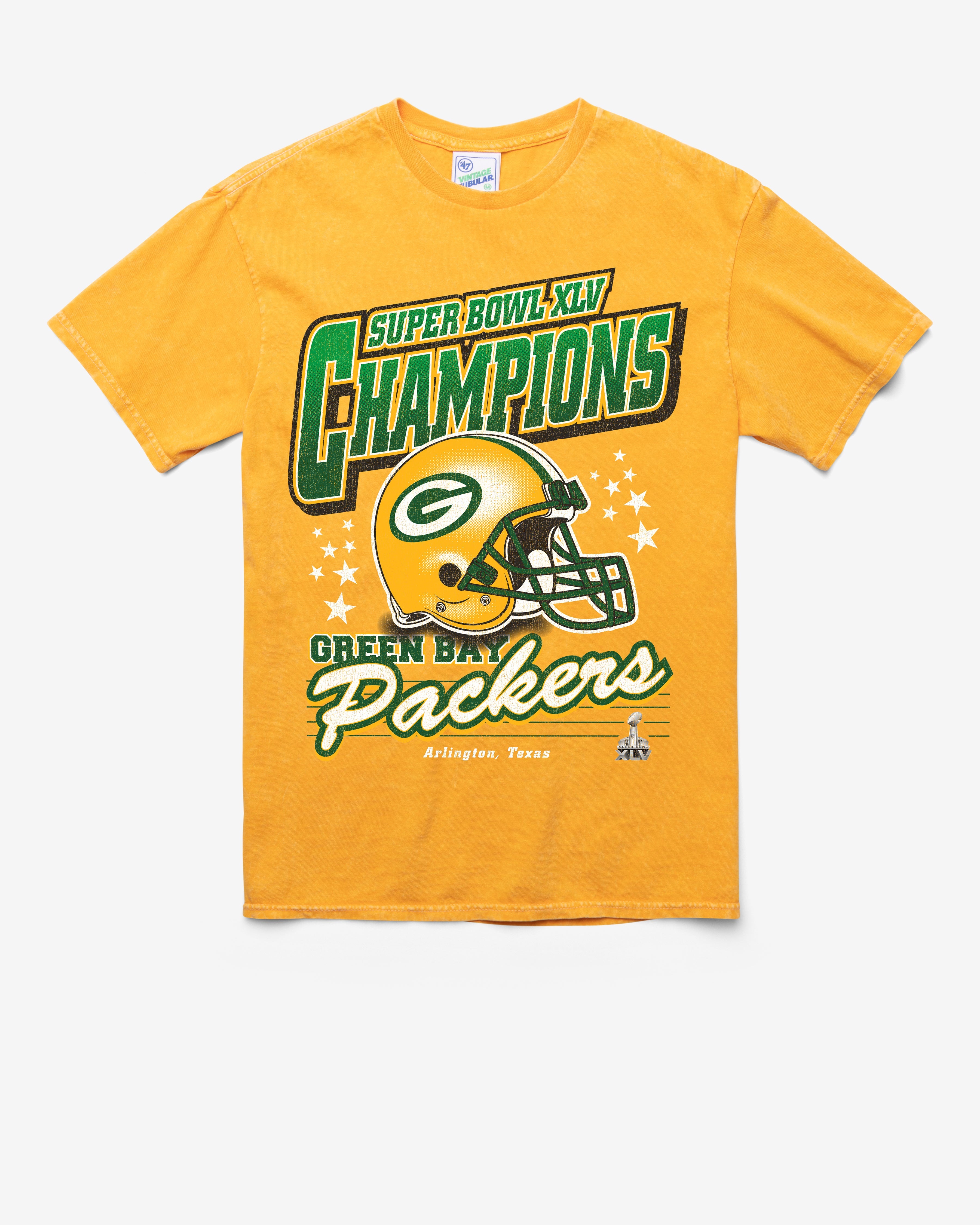 GREEN BAY PACKERS LOCKER VINTAGE '47 TUBULAR TEE DT GOLD