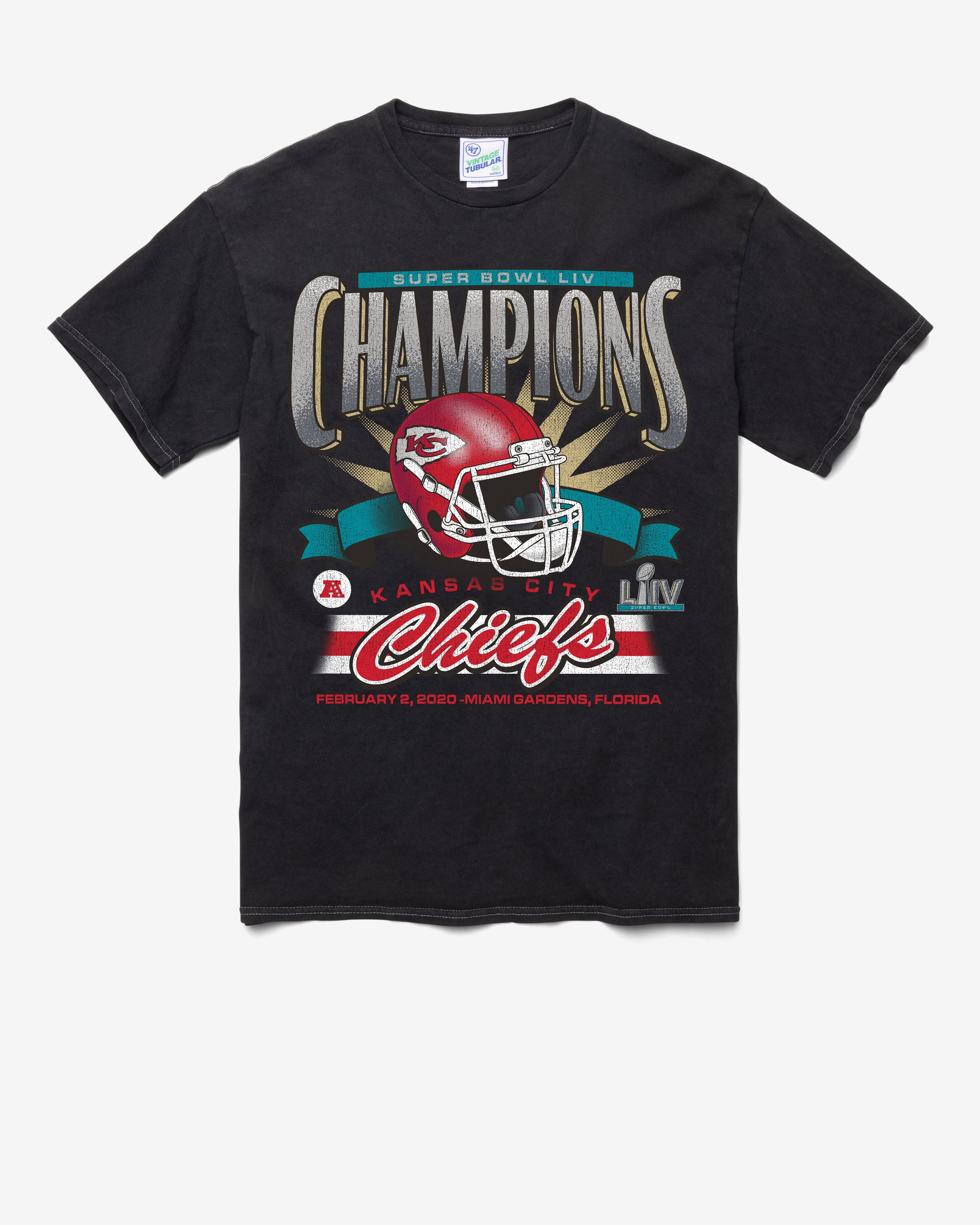 KANSAS CITY CHIEFS LOCKER VINTAGE '47 TUBULAR TEE DT BLACK