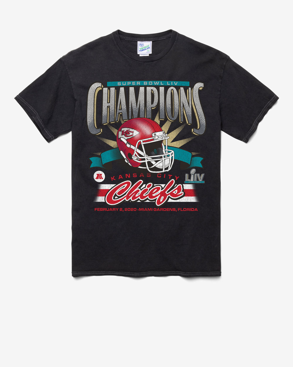 KANSAS CITY CHIEFS LOCKER VINTAGE '47 TUBULAR TEE DT BLACK