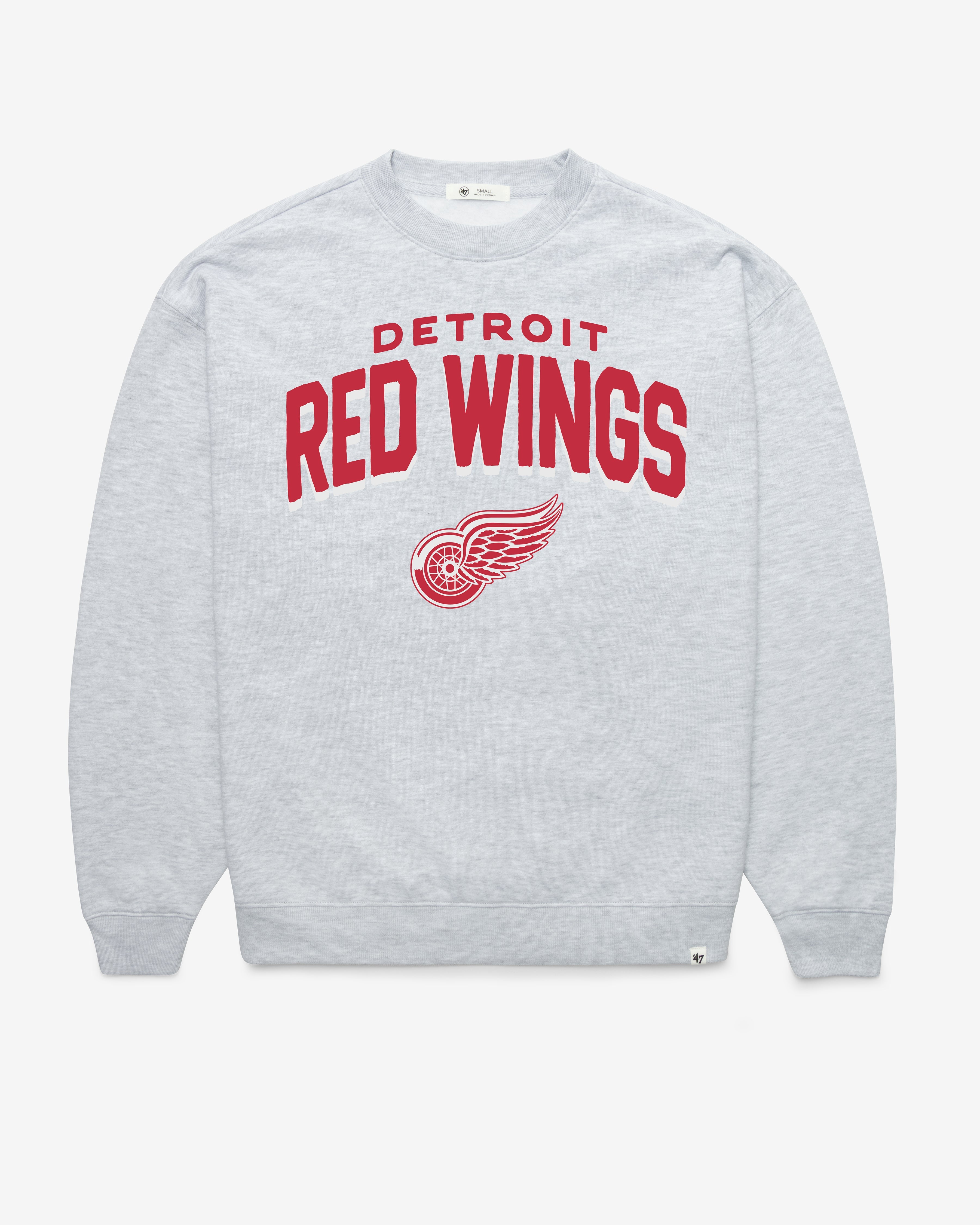 DETROIT RED WINGS CAMPUS ARCH CLOUD '47 OVERSIZED CREW WOMENS RELAY GREY