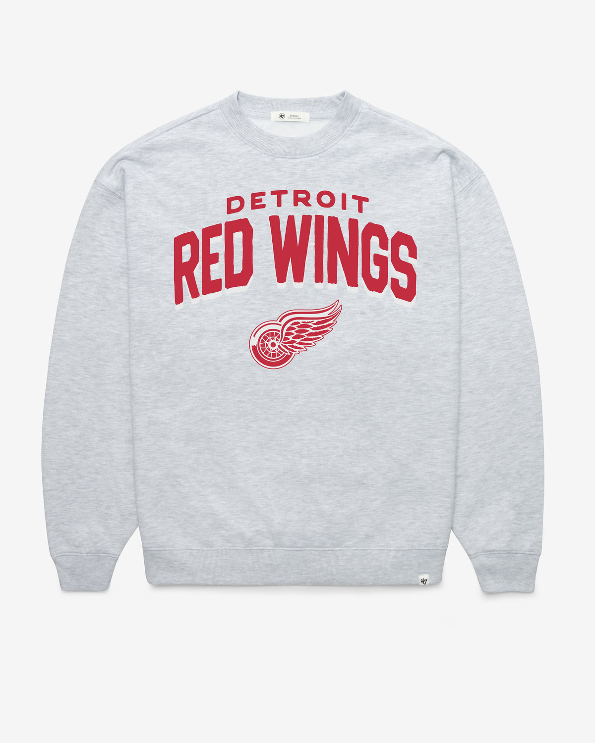 DETROIT RED WINGS CAMPUS ARCH CLOUD '47 OVERSIZED CREW WOMENS RELAY GREY