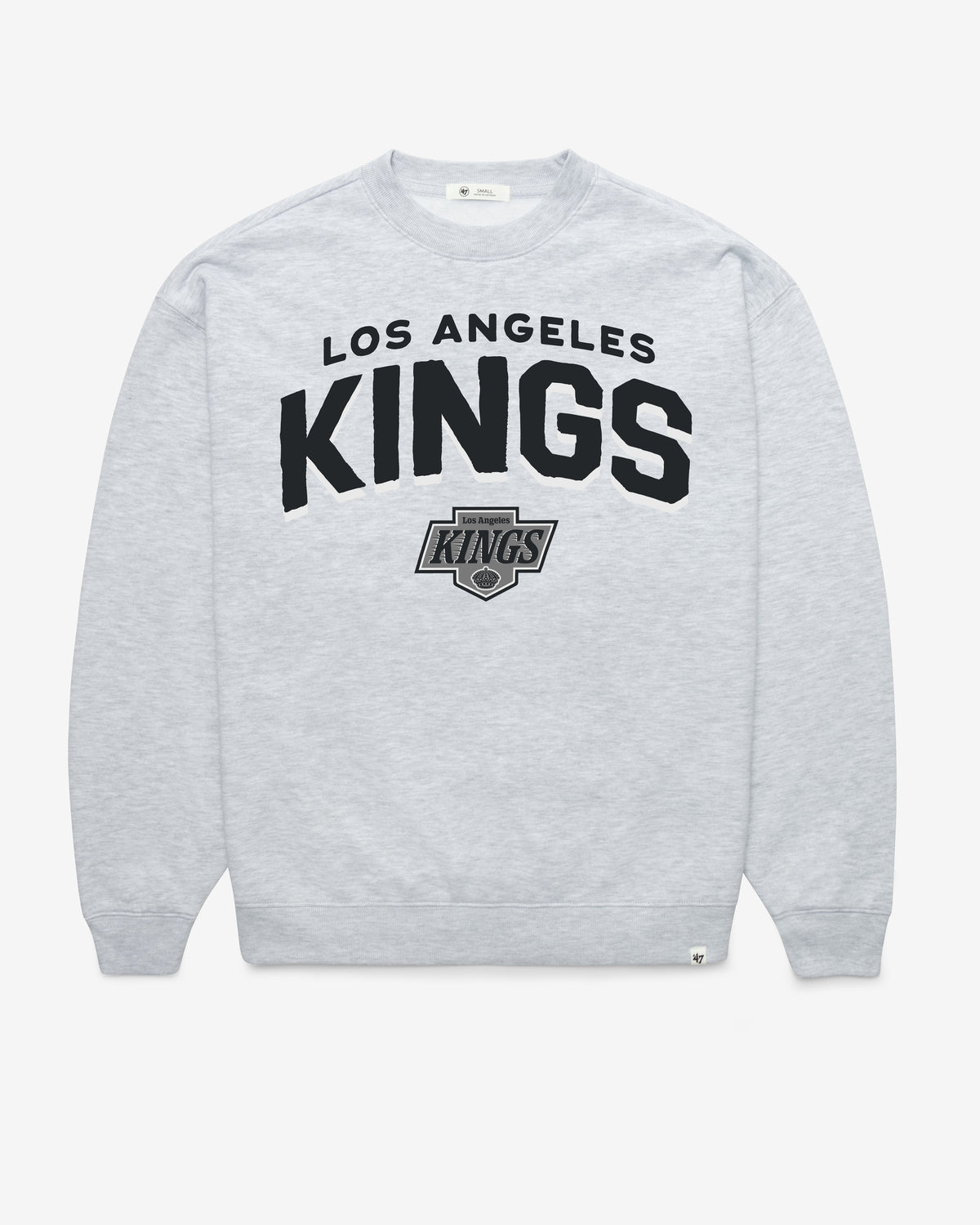 LOS ANGELES KINGS CAMPUS ARCH CLOUD '47 OVERSIZED CREW WOMENS RELAY GREY