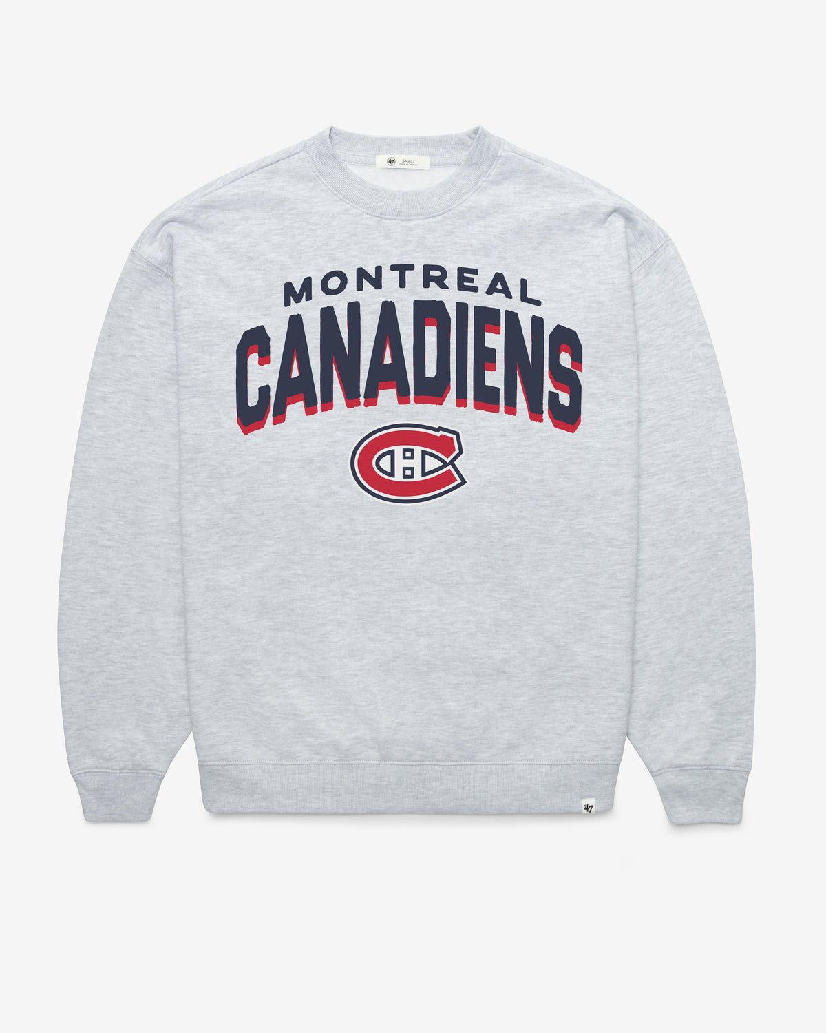 MONTREAL CANADIENS CAMPUS ARCH CLOUD '47 OVERSIZED CREW WOMENS RELAY GREY