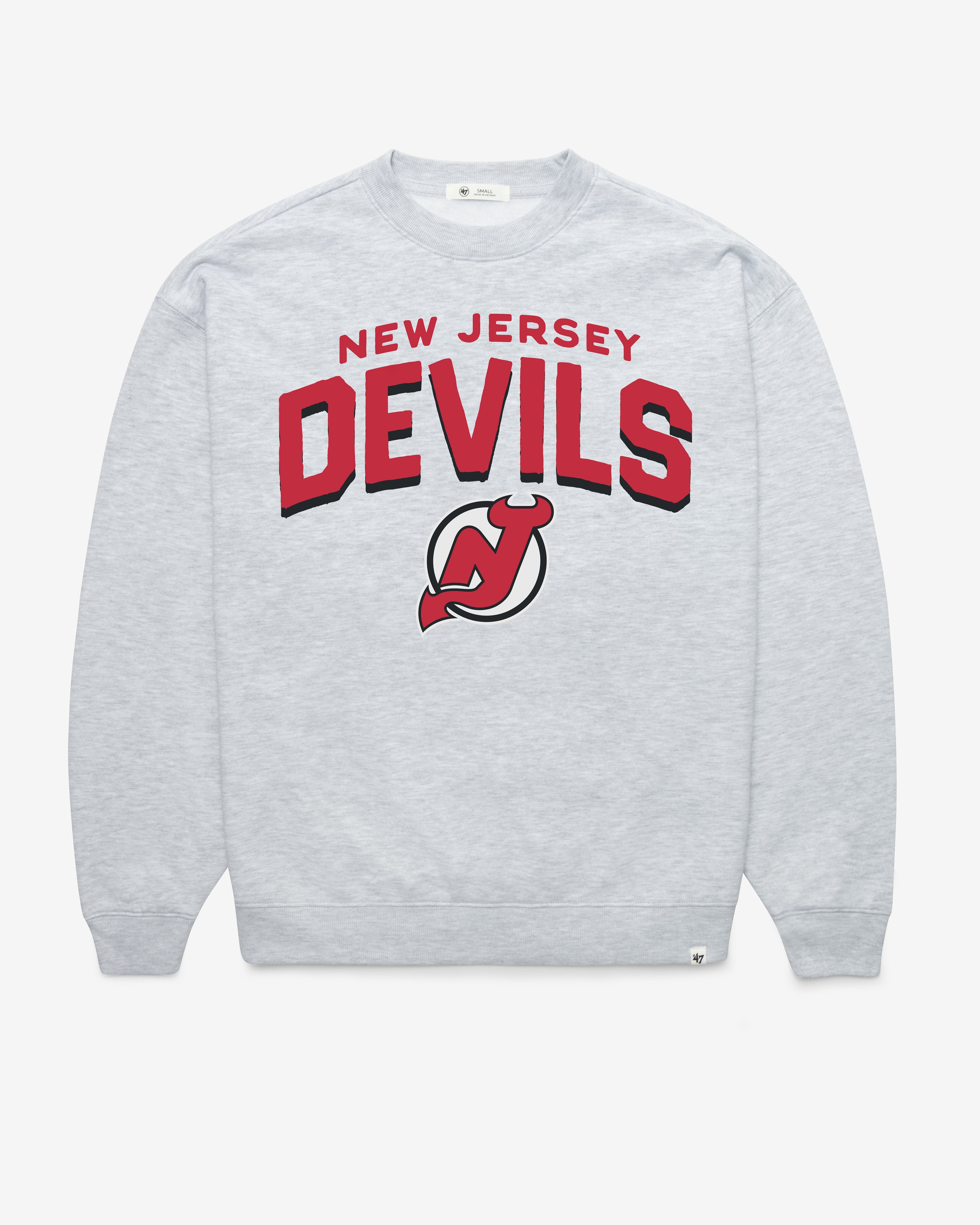 NEW JERSEY DEVILS CAMPUS ARCH CLOUD '47 OVERSIZED CREW WOMENS RELAY GREY