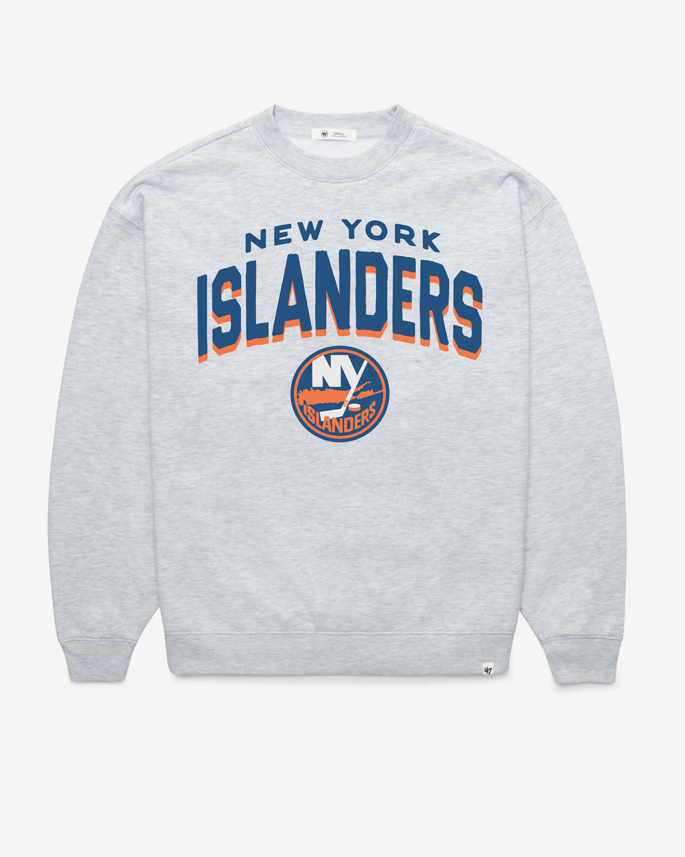NEW YORK ISLANDERS CAMPUS ARCH CLOUD '47 OVERSIZED CREW WOMENS RELAY GREY