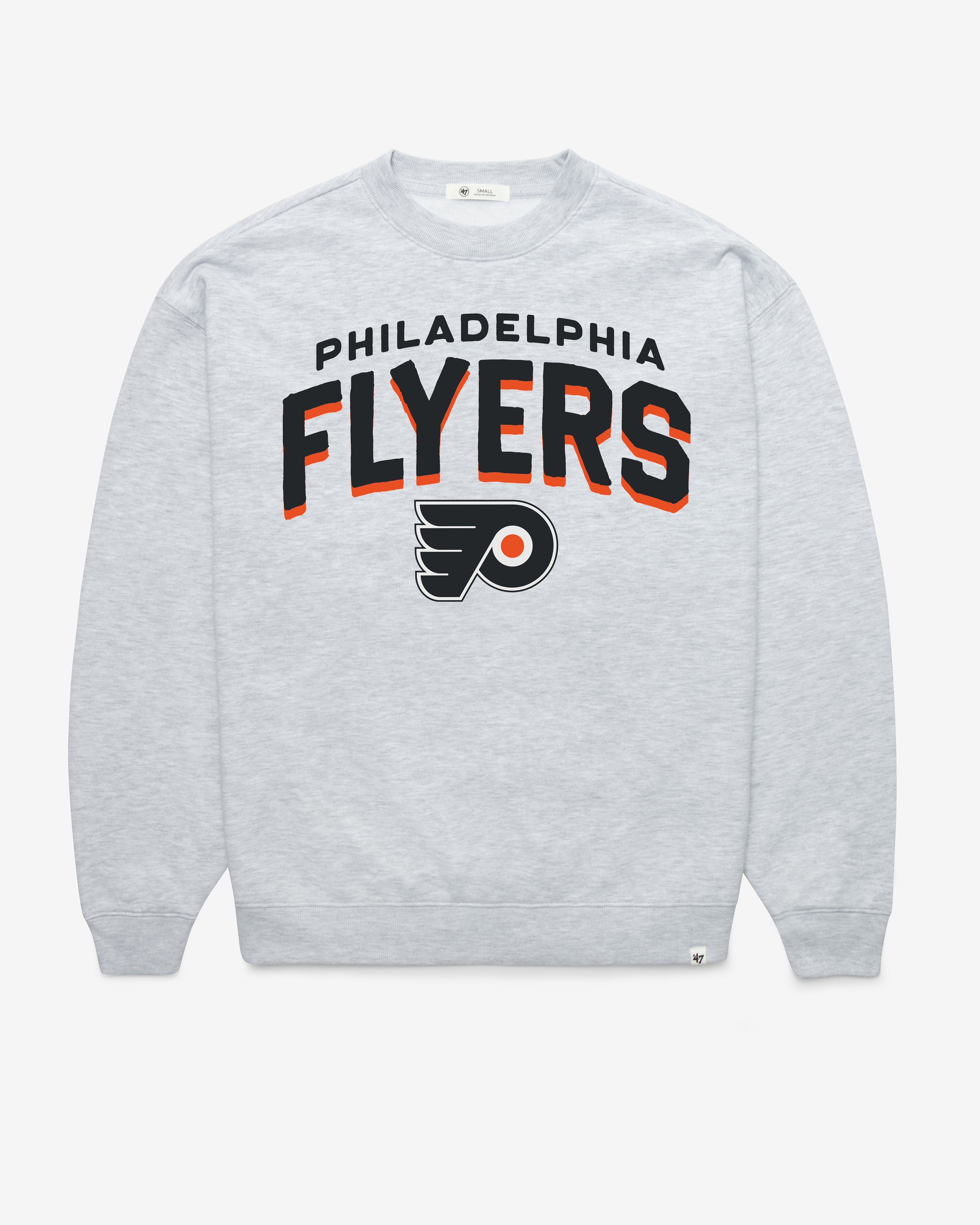PHILADELPHIA FLYERS CAMPUS ARCH CLOUD '47 OVERSIZED CREW WOMENS RELAY GREY
