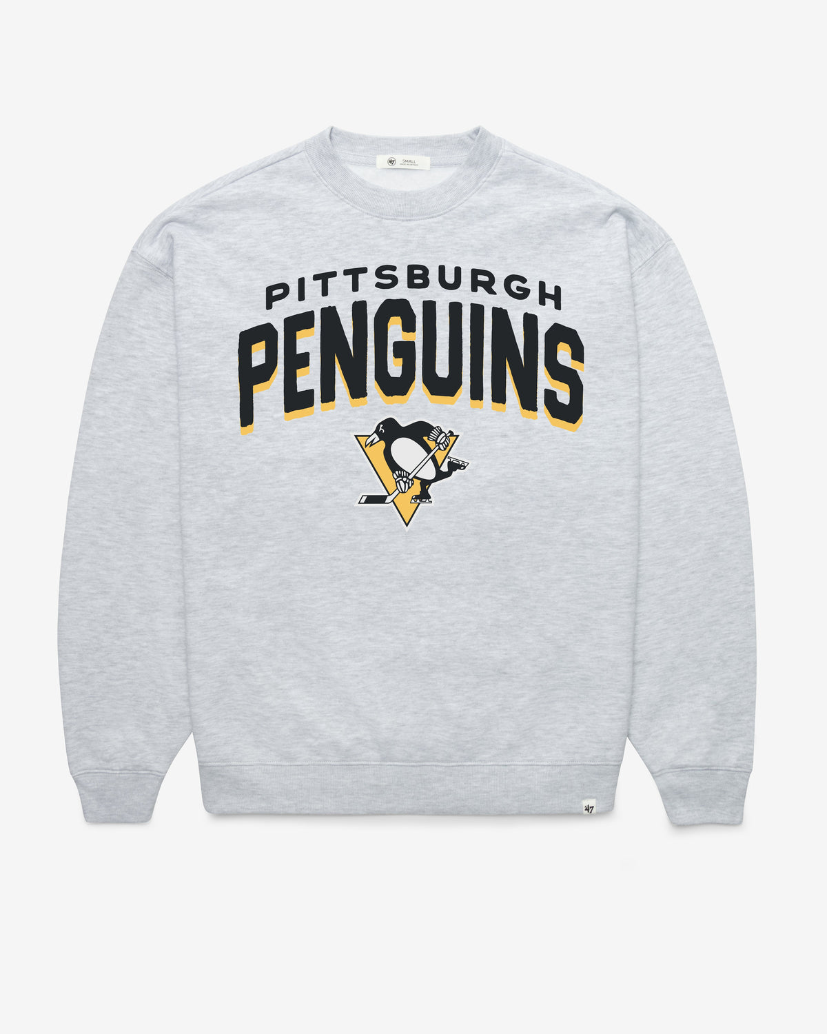 PITTSBURGH PENGUINS CAMPUS ARCH CLOUD '47 OVERSIZED CREW WOMENS RELAY GREY