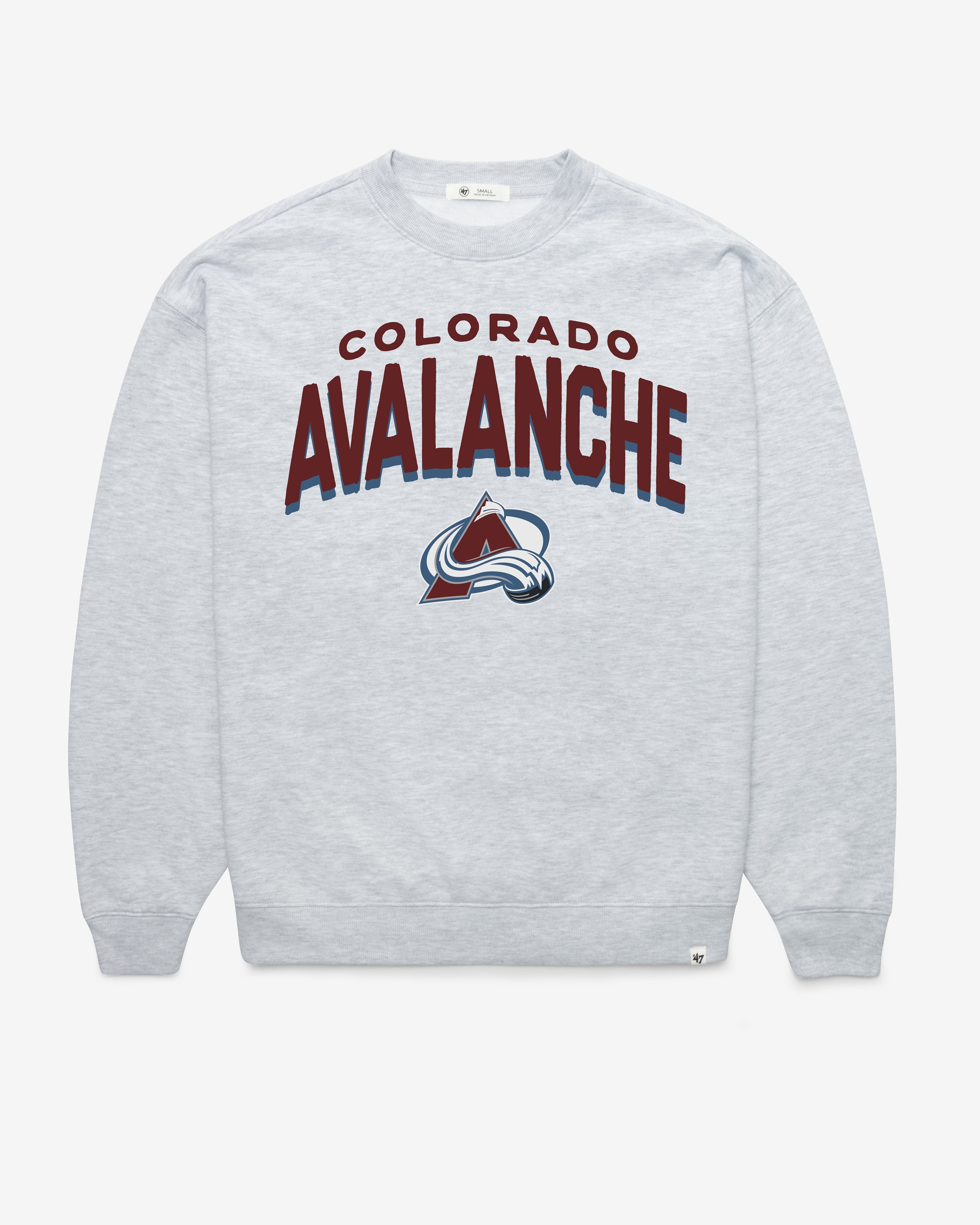 COLORADO AVALANCHE CAMPUS ARCH CLOUD '47 OVERSIZED CREW WOMENS RELAY GREY