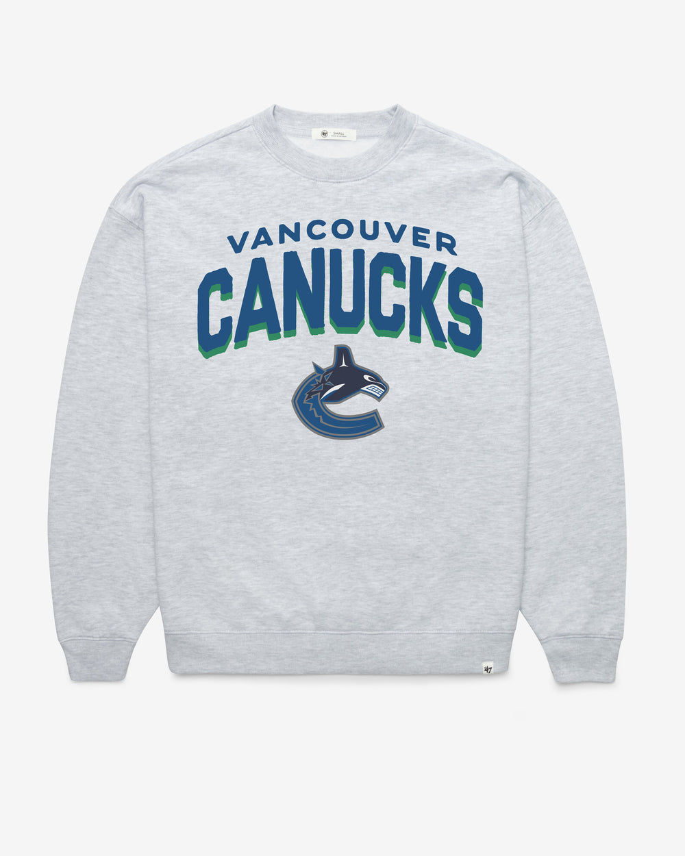 VANCOUVER CANUCKS CAMPUS ARCH CLOUD '47 OVERSIZED CREW WOMENS RELAY GREY