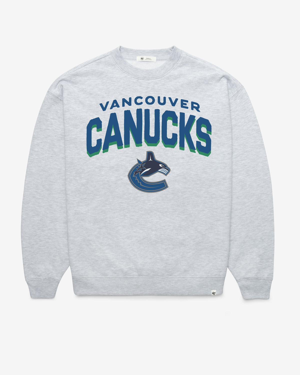 VANCOUVER CANUCKS CAMPUS ARCH CLOUD '47 OVERSIZED CREW WOMENS RELAY GREY
