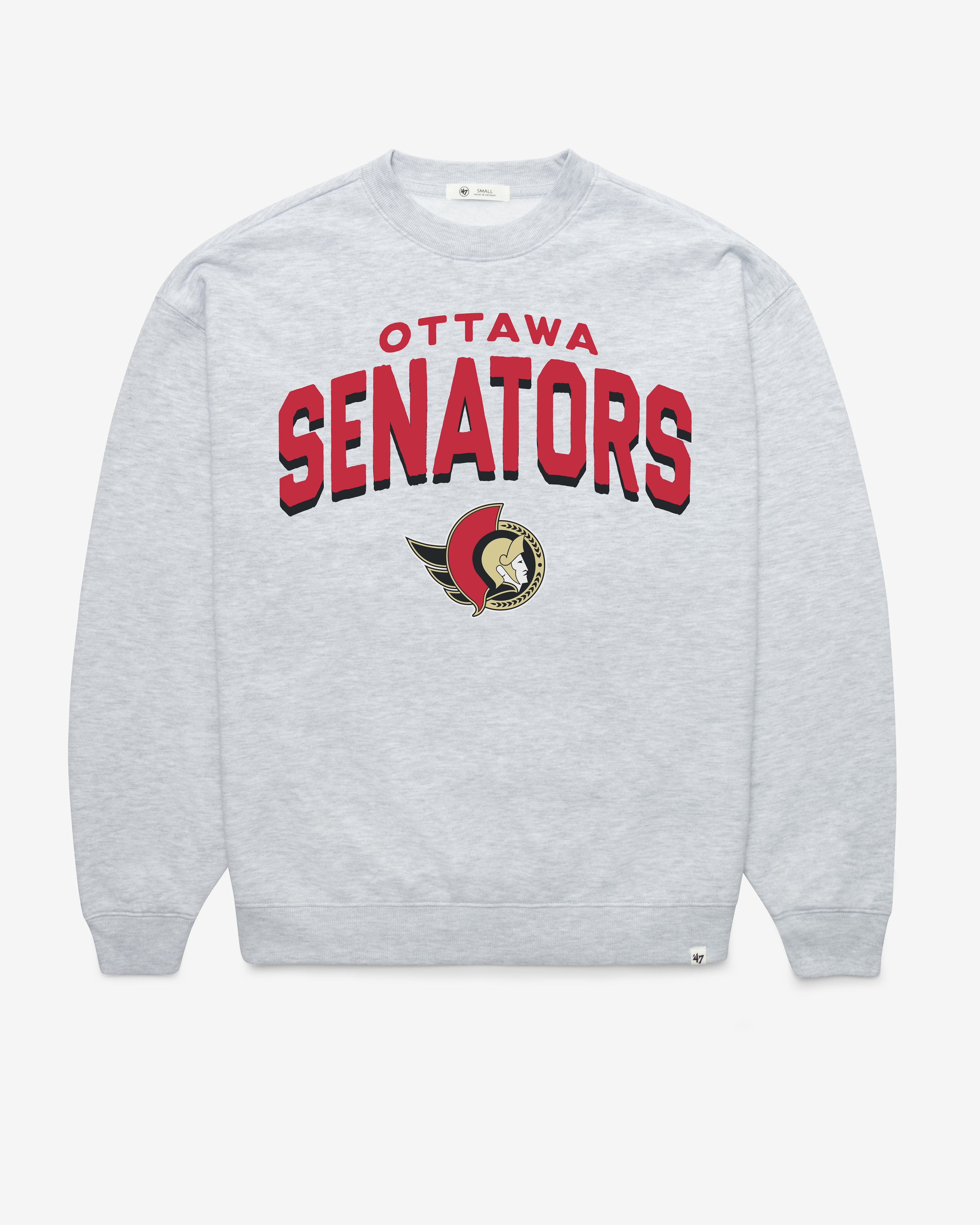 OTTAWA SENATORS CAMPUS ARCH CLOUD '47 OVERSIZED CREW WOMENS RELAY GREY