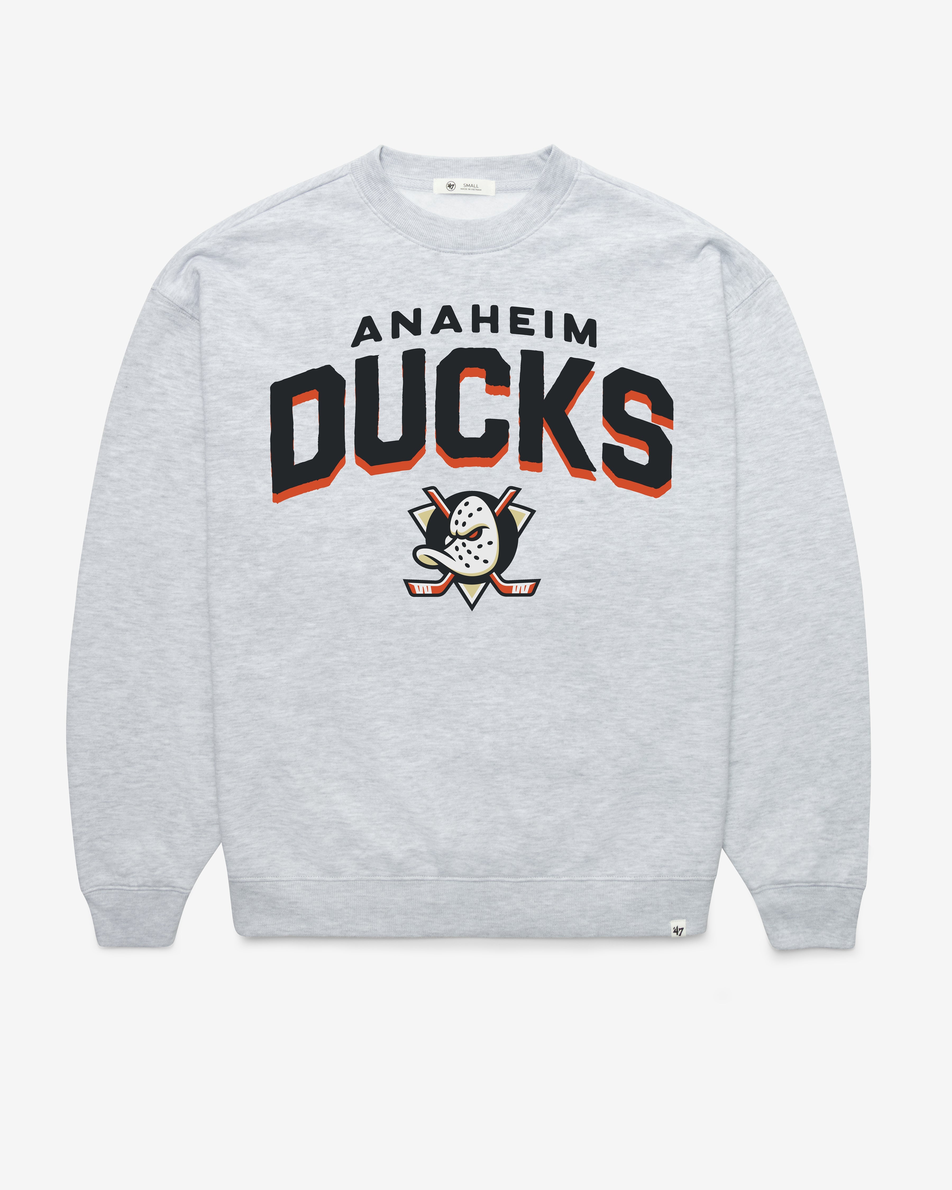 ANAHEIM DUCKS CAMPUS ARCH CLOUD '47 OVERSIZED CREW WOMENS RELAY GREY