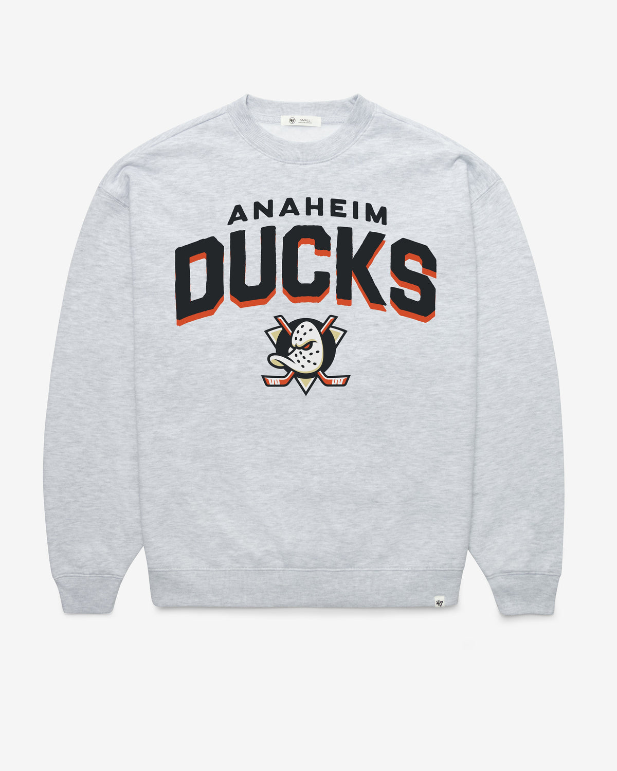 ANAHEIM DUCKS CAMPUS ARCH CLOUD '47 OVERSIZED CREW WOMENS RELAY GREY