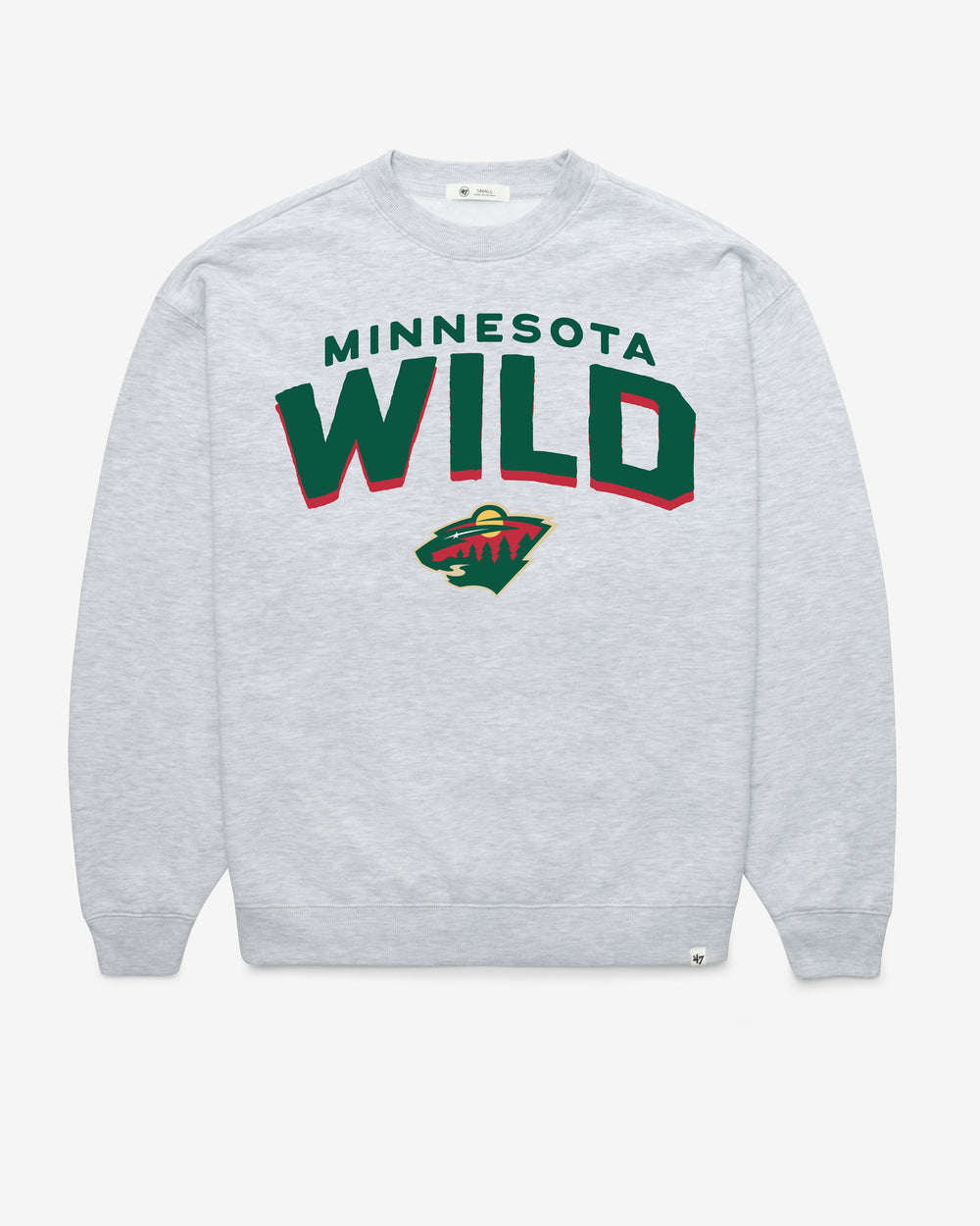 MINNESOTA WILD CAMPUS ARCH CLOUD '47 OVERSIZED CREW WOMENS RELAY GREY