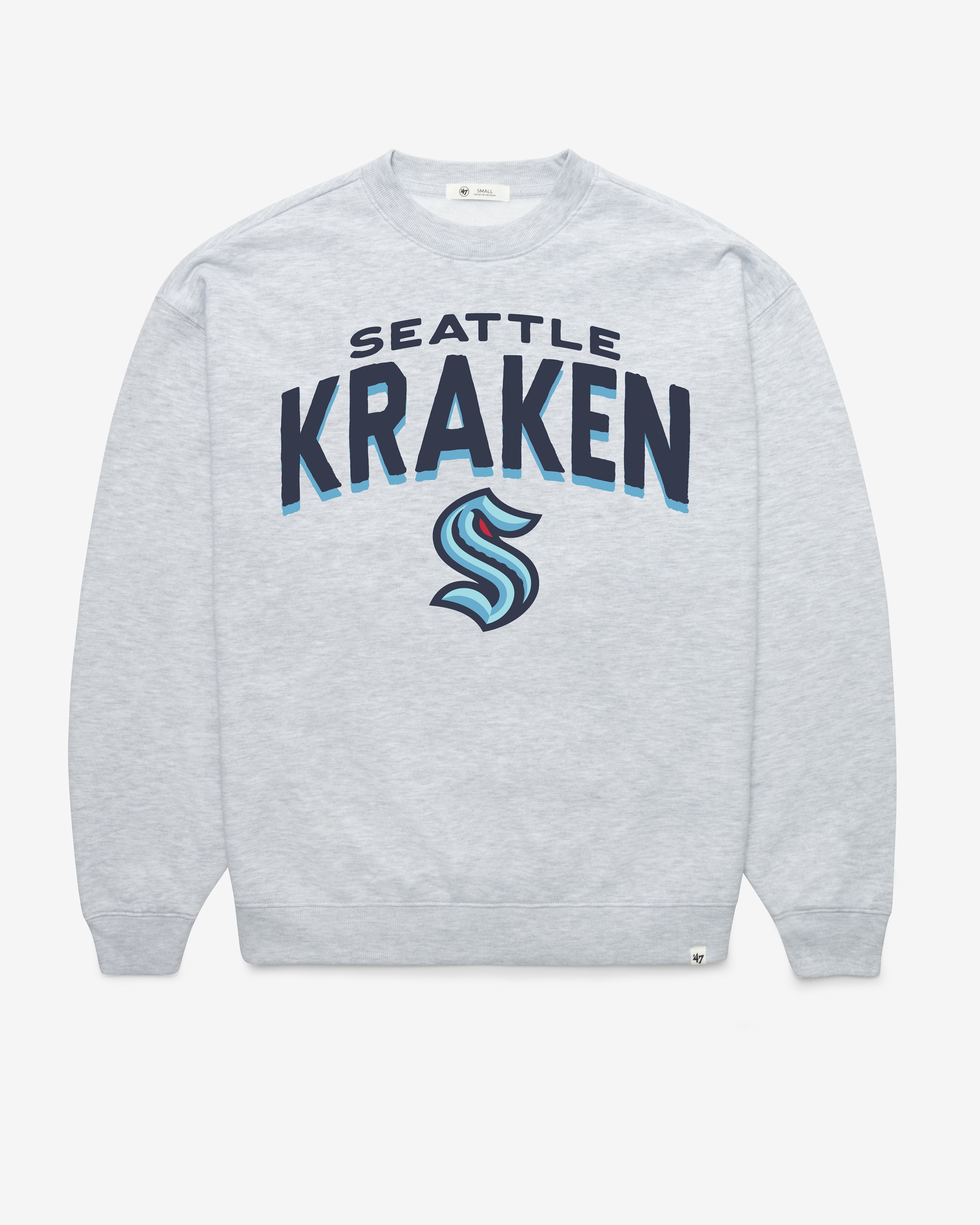 SEATTLE KRAKEN CAMPUS ARCH CLOUD '47 OVERSIZED CREW WOMENS RELAY GREY