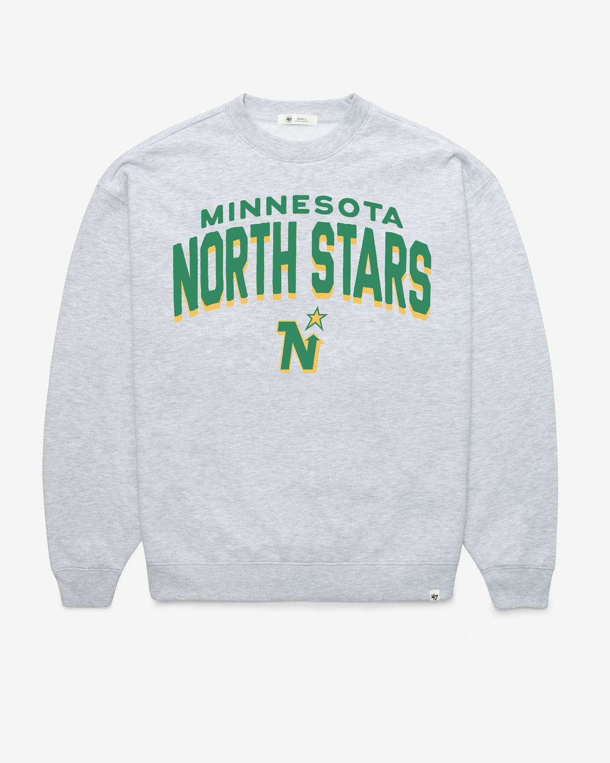 MINNESOTA/DALLAS STARS VINTAGE CAMPUS ARCH CLOUD '47 OVERSIZED CREW WOMENS RELAY GREY