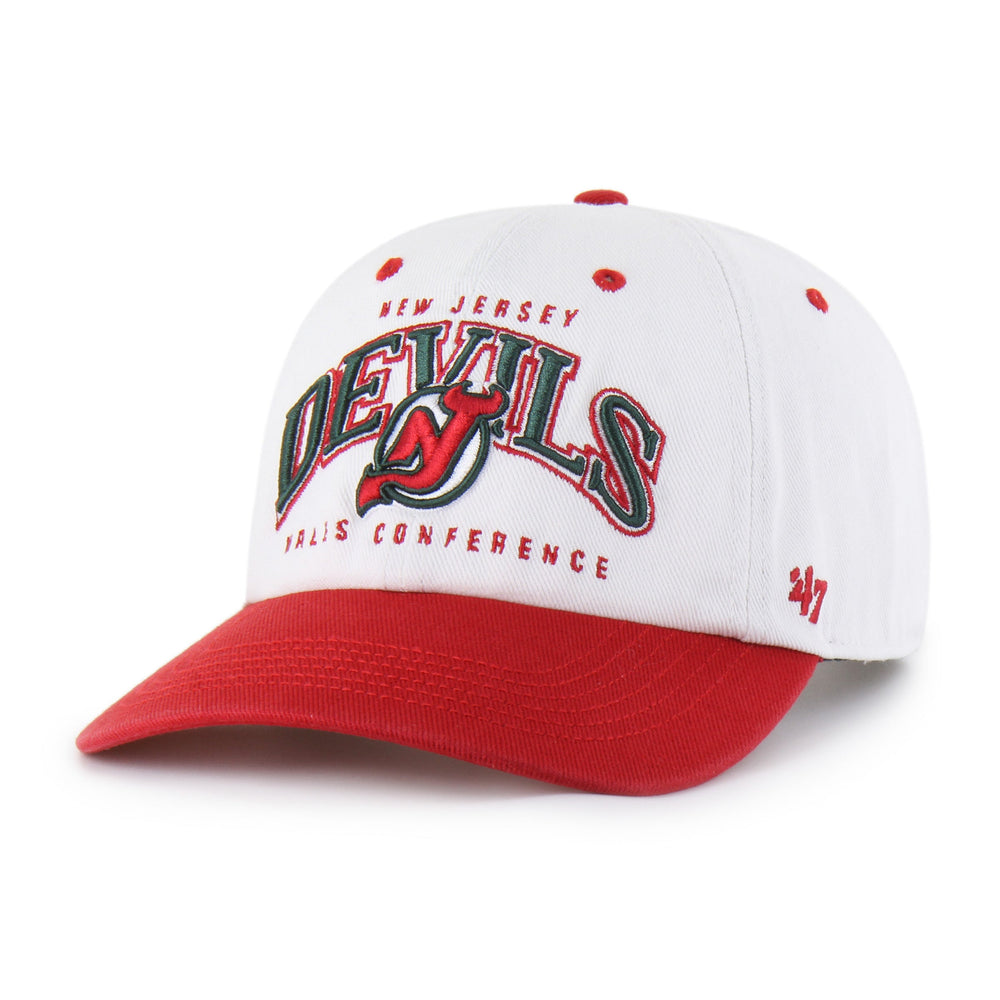 NEW JERSEY DEVILS VINTAGE RETRO FREEZE '47 CLEAN UP MF MID FIT RAW WHITE