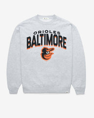 BALTIMORE ORIOLES CAMPUS ARCH CLOUD '47 OVERSIZED CREW WOMENS RELAY GREY