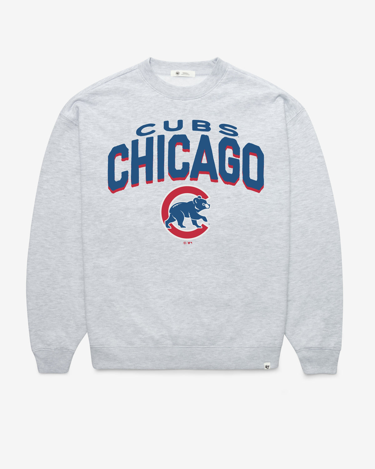 CHICAGO CUBS CAMPUS ARCH CLOUD '47 OVERSIZED CREW WOMENS RELAY GREY