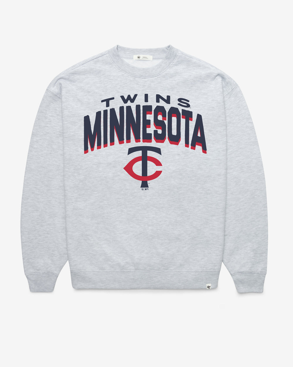 MINNESOTA TWINS CAMPUS ARCH CLOUD '47 OVERSIZED CREW WOMENS RELAY GREY
