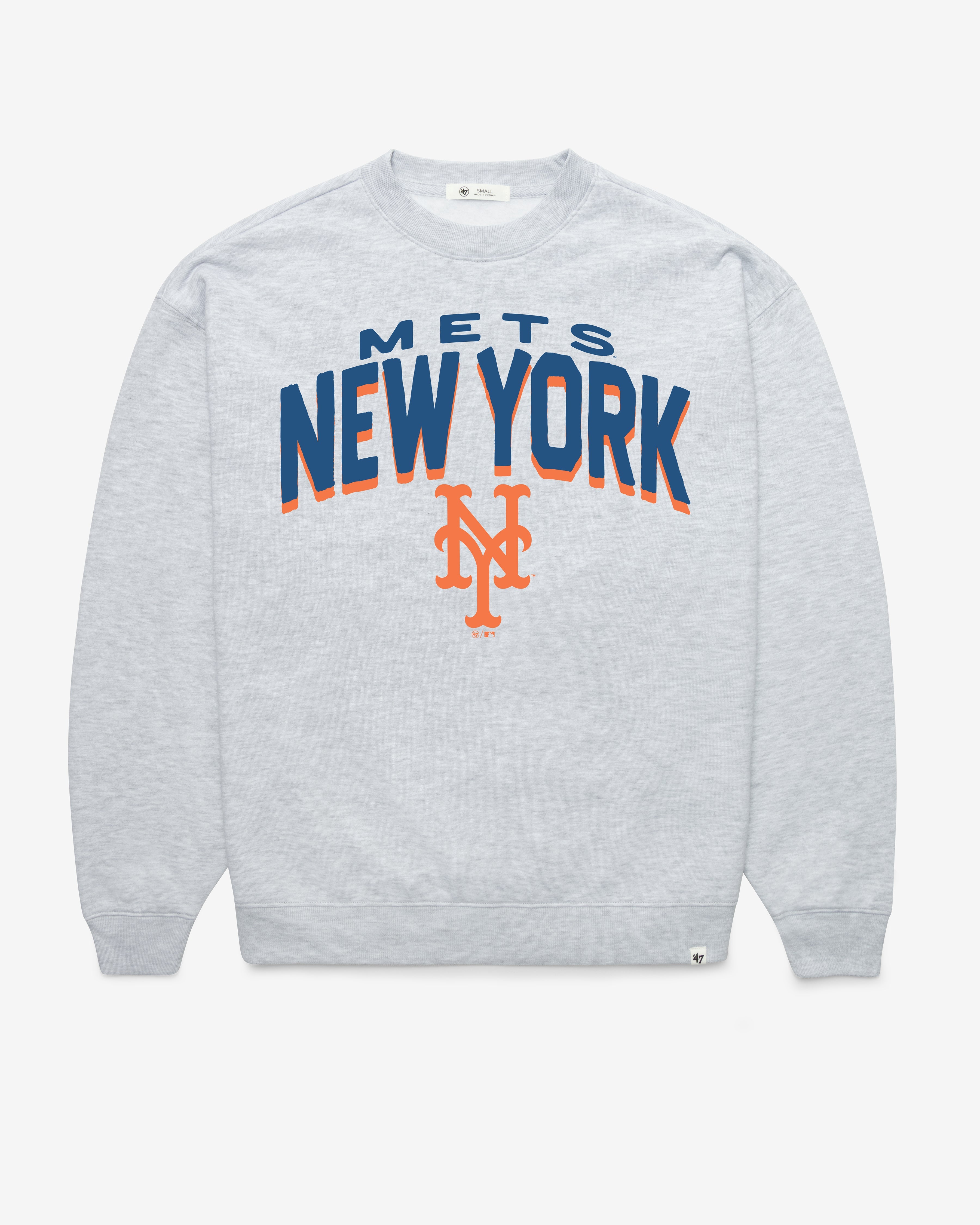 NEW YORK METS CAMPUS ARCH CLOUD '47 OVERSIZED CREW WOMENS RELAY GREY