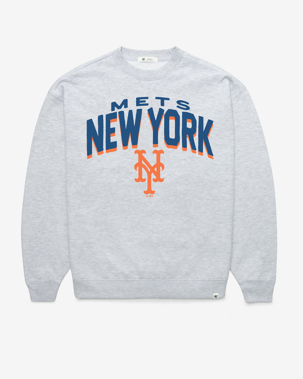 NEW YORK METS CAMPUS ARCH CLOUD '47 OVERSIZED CREW WOMENS RELAY GREY