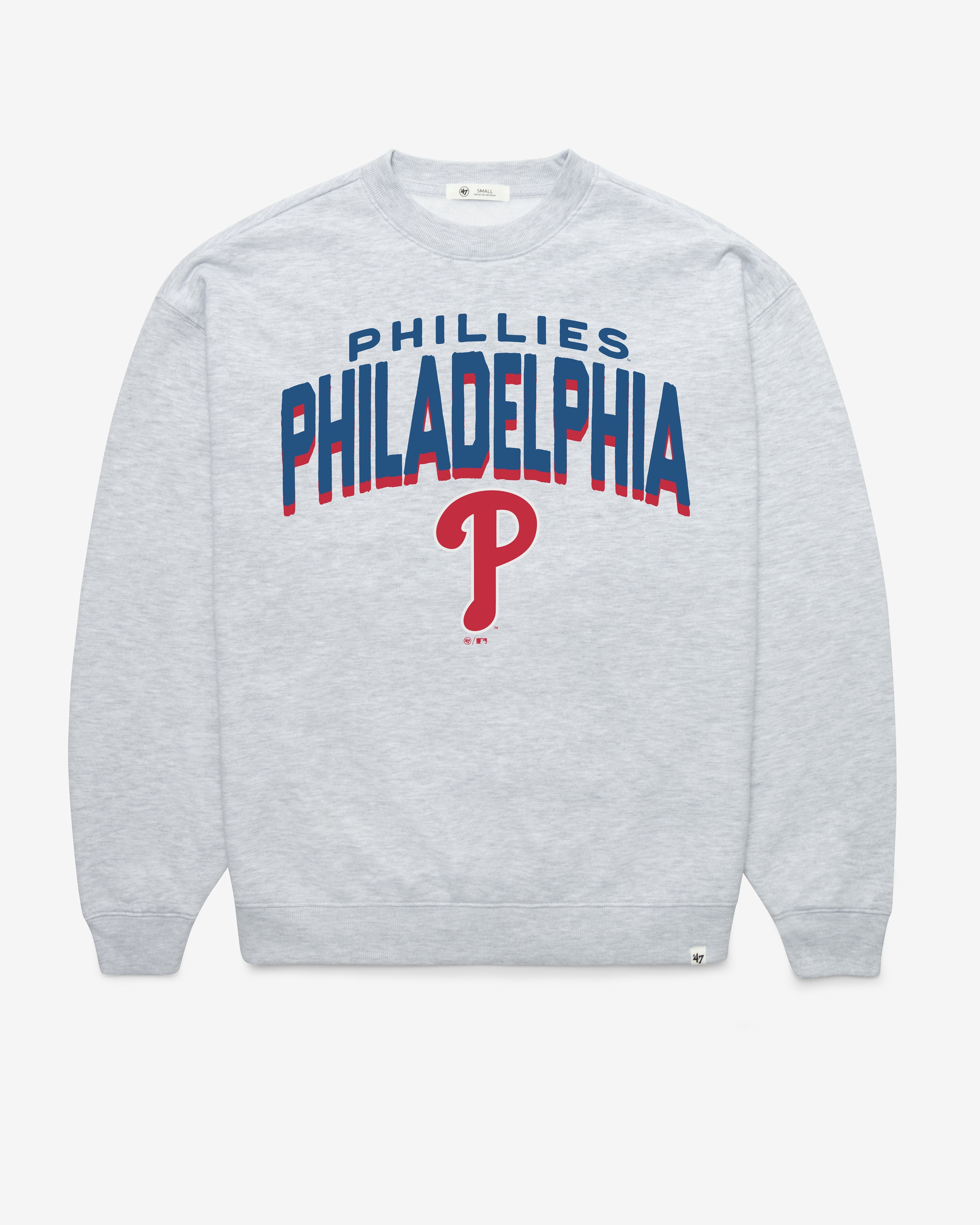 PHILADELPHIA PHILLIES CAMPUS ARCH CLOUD '47 OVERSIZED CREW WOMENS RELAY GREY