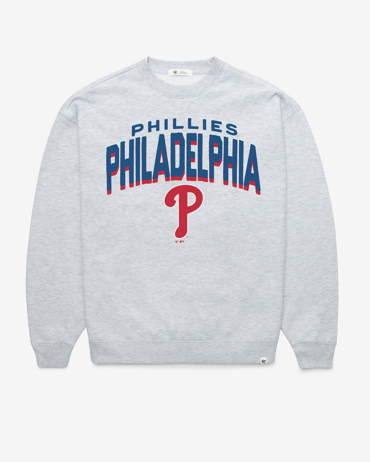 PHILADELPHIA PHILLIES CAMPUS ARCH CLOUD '47 OVERSIZED CREW WOMENS RELAY GREY