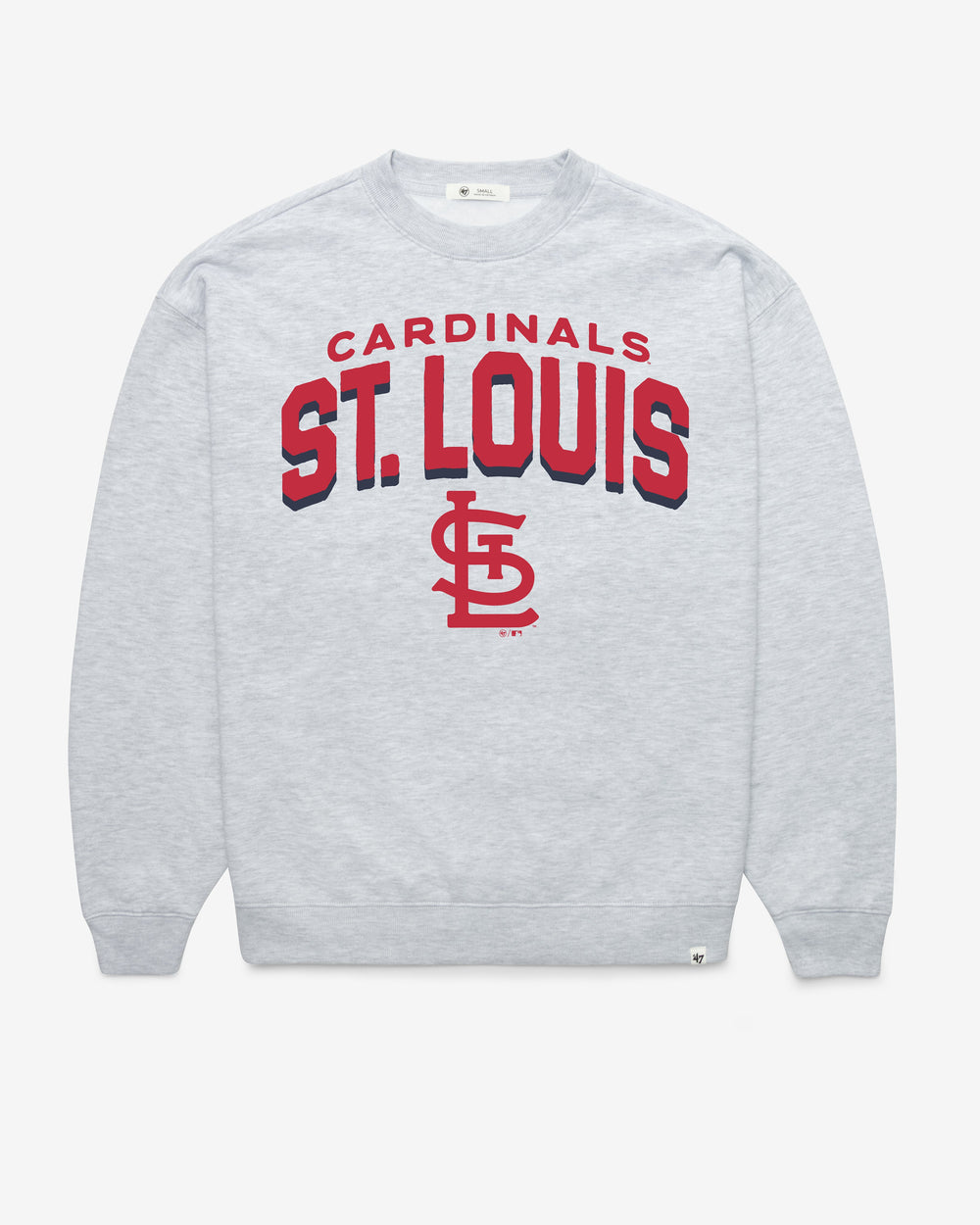ST. LOUIS CARDINALS CAMPUS ARCH CLOUD '47 OVERSIZED CREW WOMENS RELAY GREY