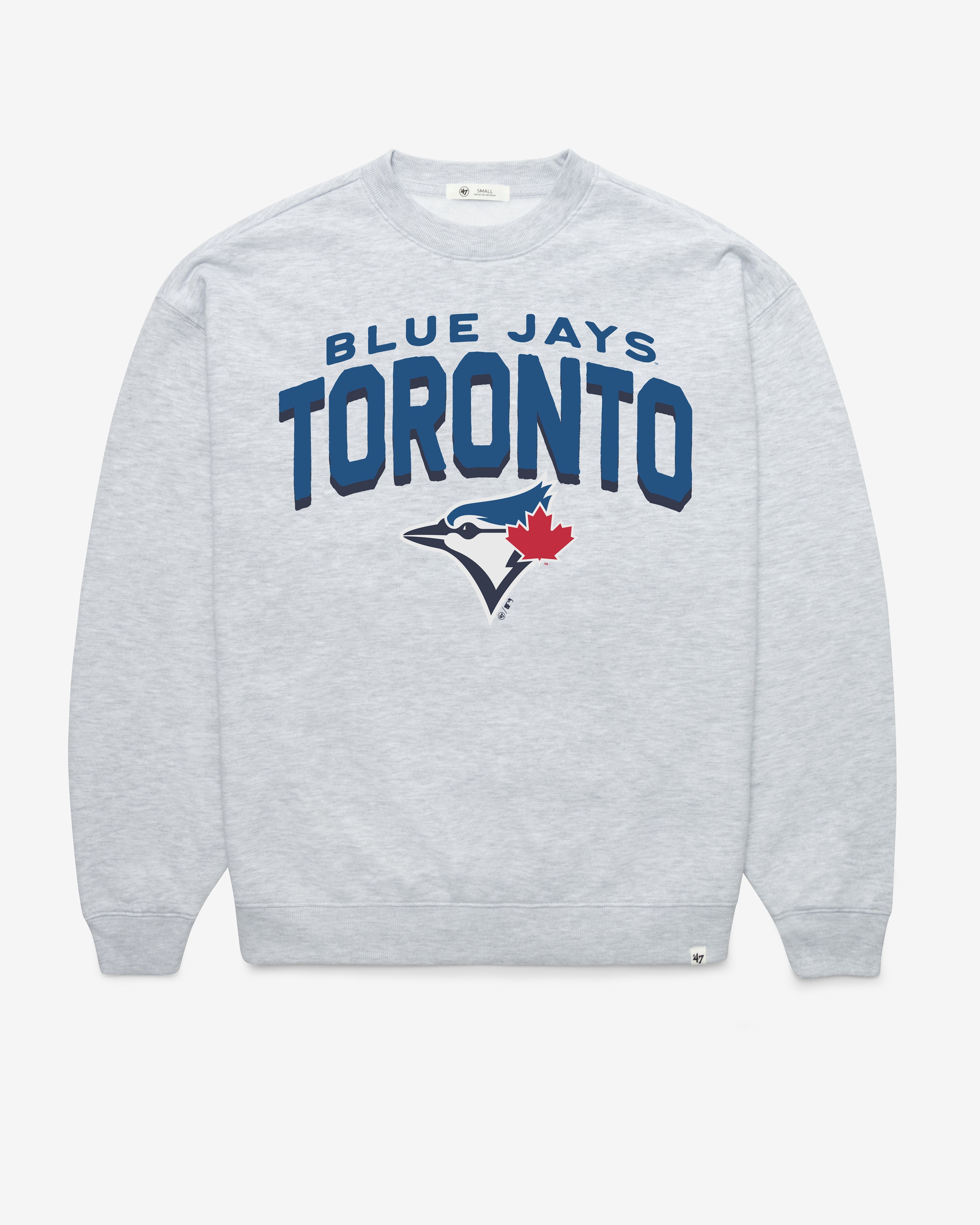 TORONTO BLUE JAYS CAMPUS ARCH CLOUD '47 OVERSIZED CREW WOMENS RELAY GREY