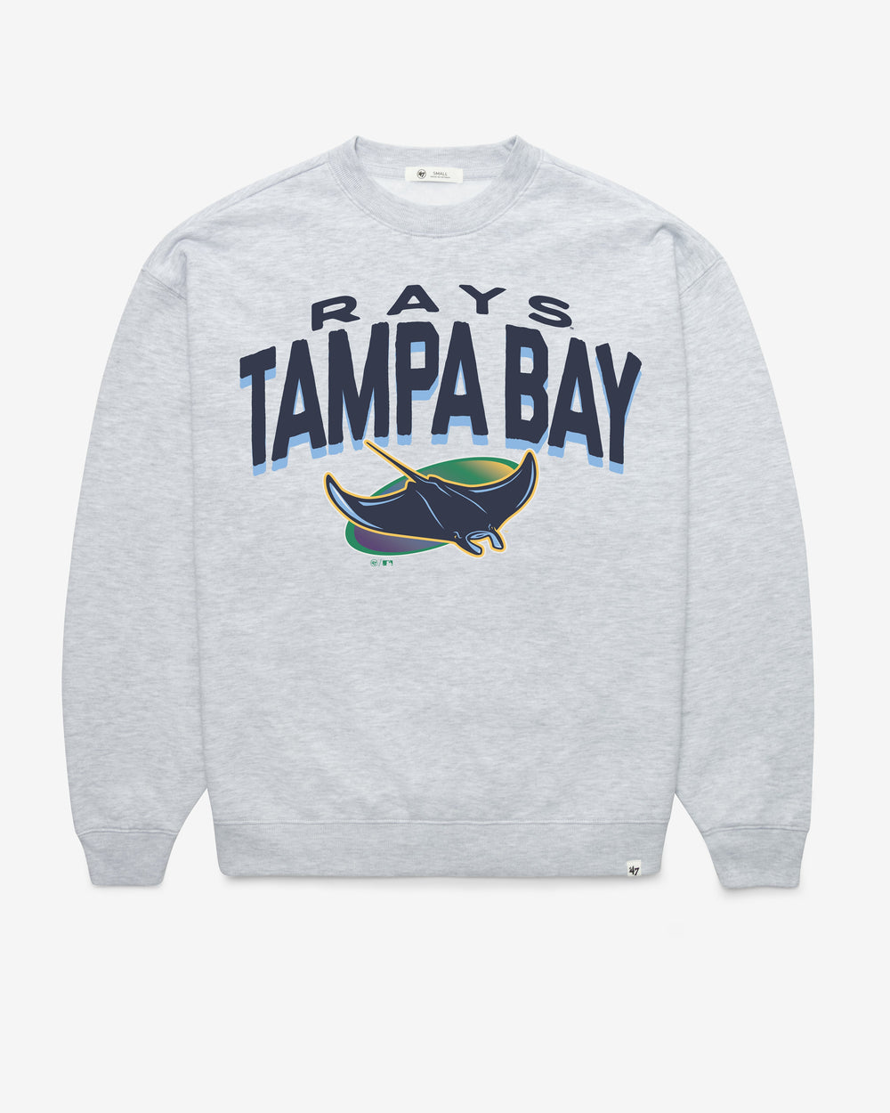 TAMPA BAY RAYS CAMPUS ARCH CLOUD '47 OVERSIZED CREW WOMENS RELAY GREY