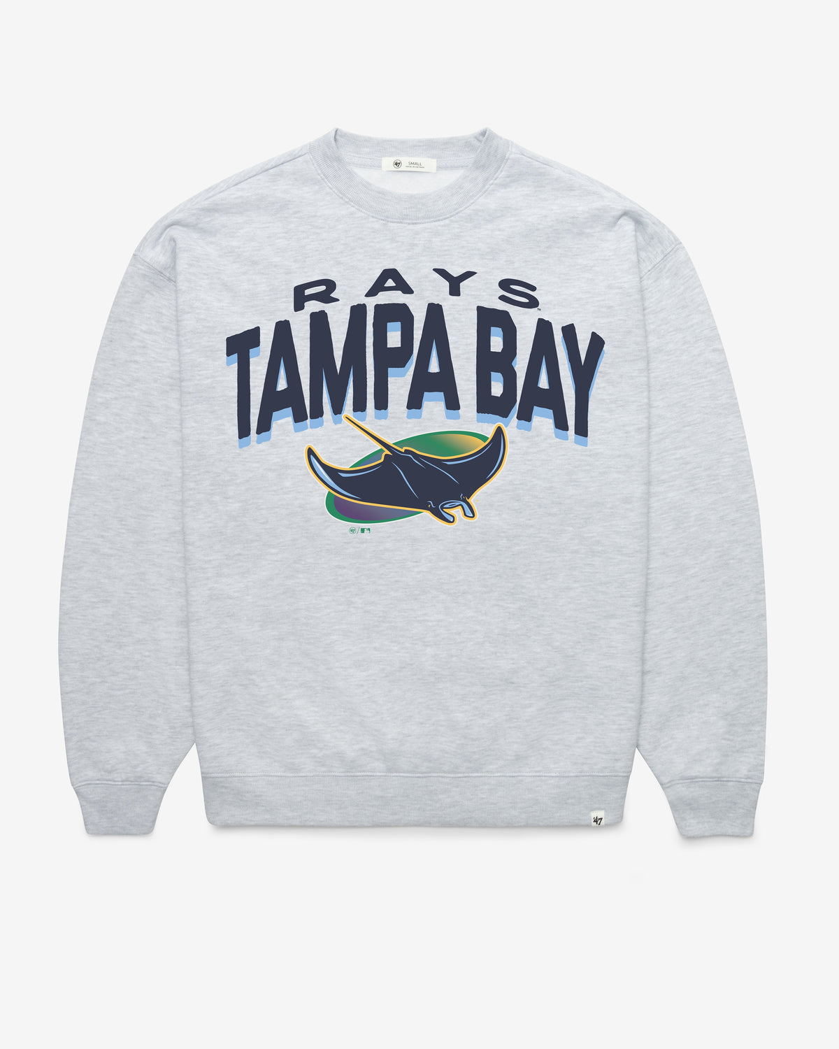 TAMPA BAY RAYS CAMPUS ARCH CLOUD '47 OVERSIZED CREW WOMENS RELAY GREY