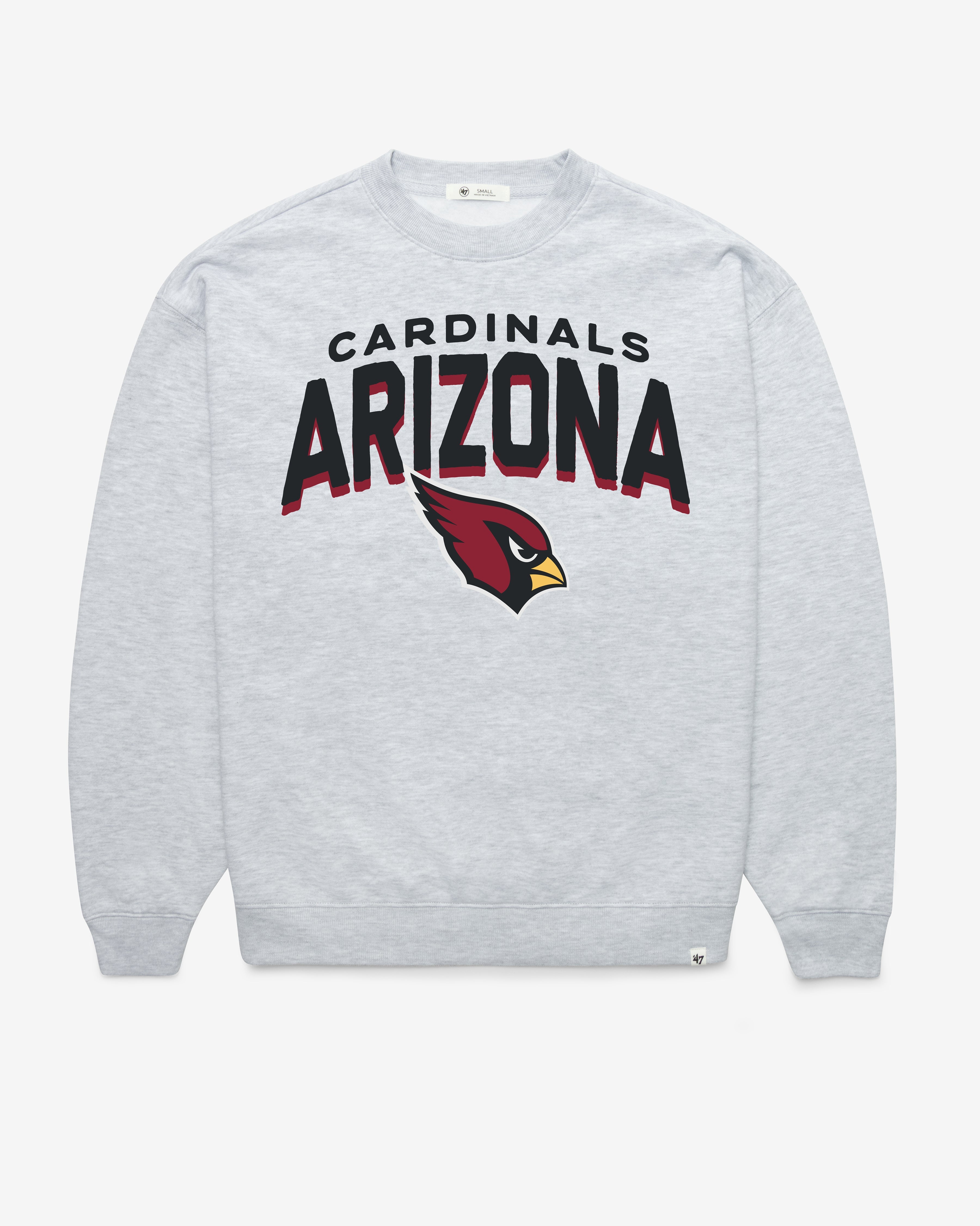 ARIZONA CARDINALS CAMPUS ARCH CLOUD '47 OVERSIZED CREW WOMENS RELAY GREY