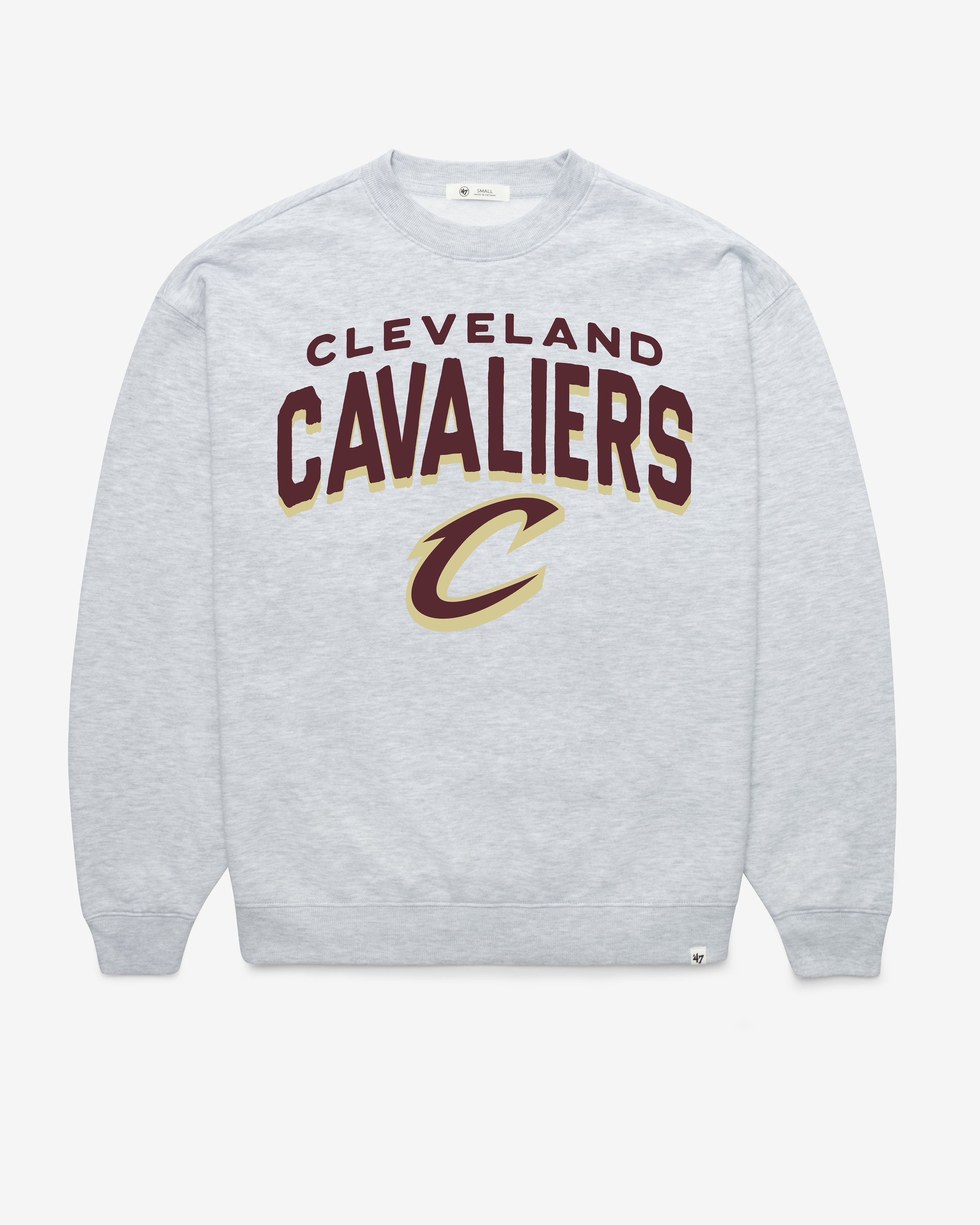 CLEVELAND CAVALIERS CAMPUS ARCH CLOUD '47 OVERSIZED CREW WOMENS RELAY GREY