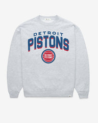 DETROIT PISTONS CAMPUS ARCH CLOUD '47 OVERSIZED CREW WOMENS RELAY GREY
