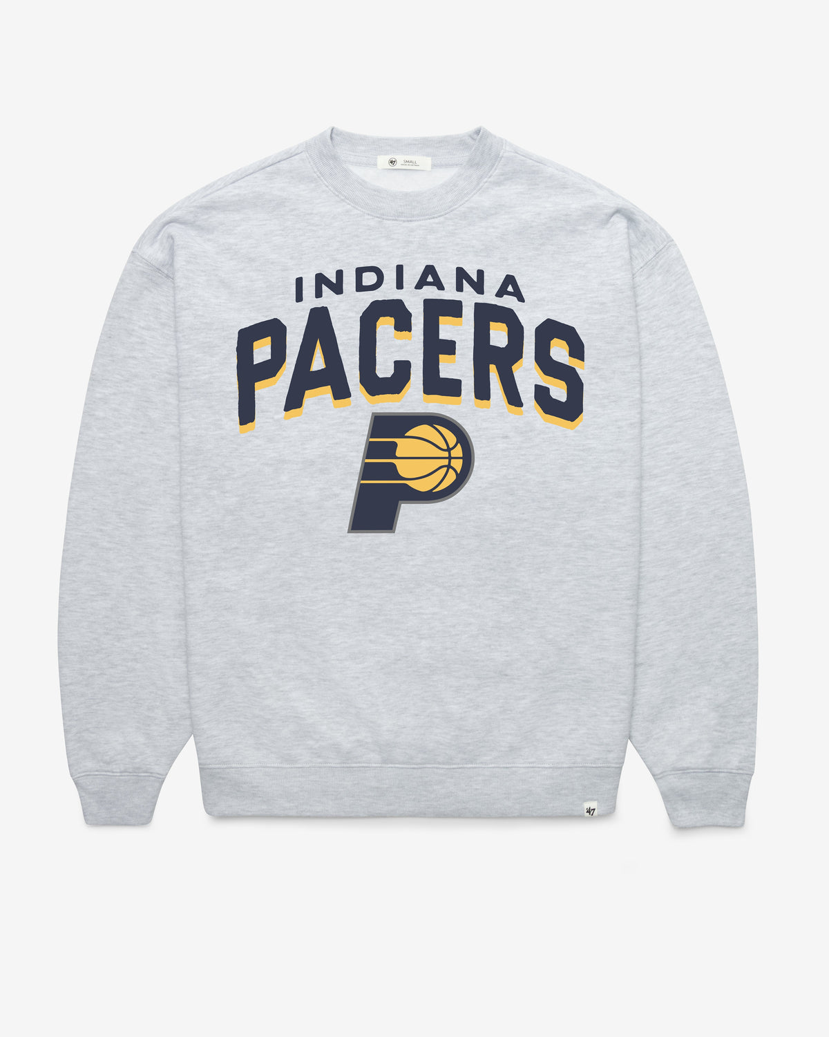 INDIANA PACERS CAMPUS ARCH CLOUD '47 OVERSIZED CREW WOMENS RELAY GREY