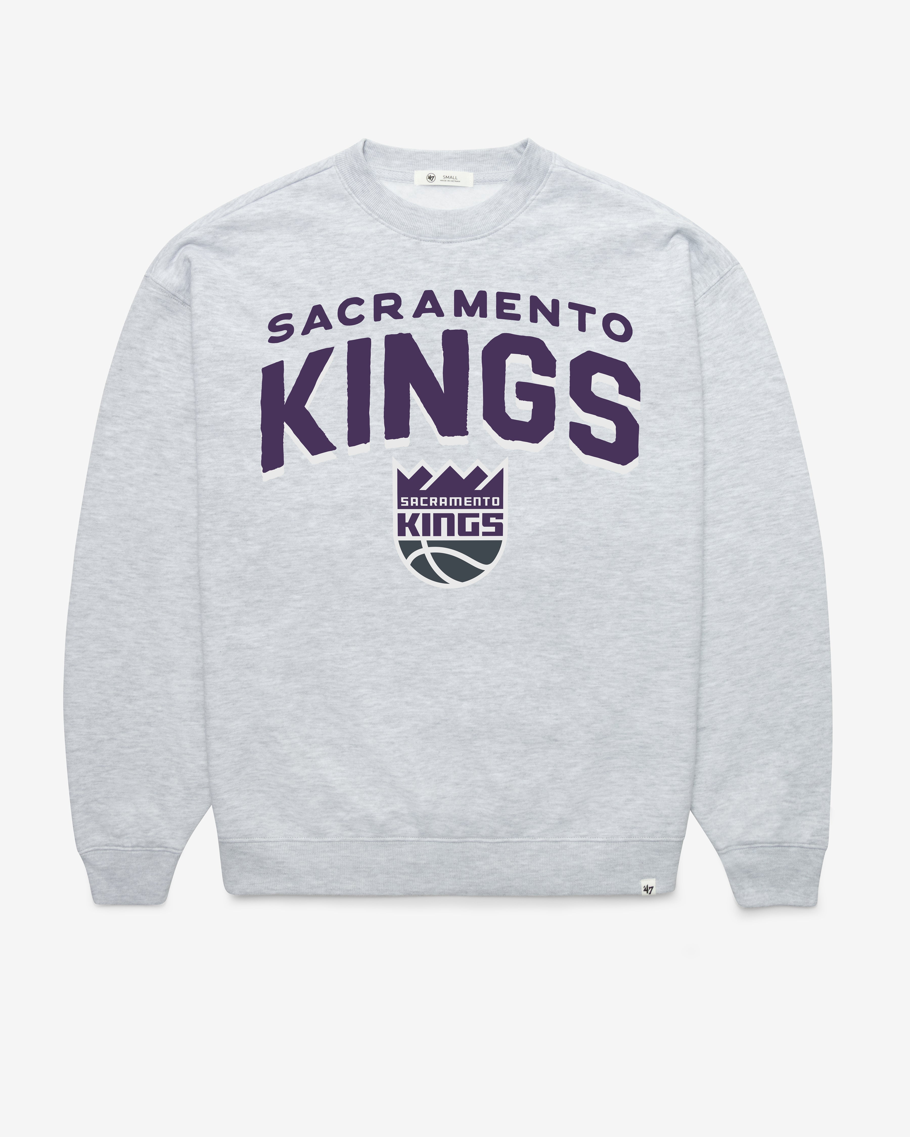 SACRAMENTO KINGS CAMPUS ARCH CLOUD '47 OVERSIZED CREW WOMENS RELAY GREY
