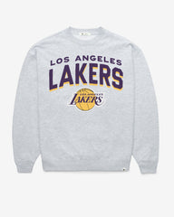 LOS ANGELES LAKERS CAMPUS ARCH CLOUD '47 OVERSIZED CREW WOMENS RELAY GREY