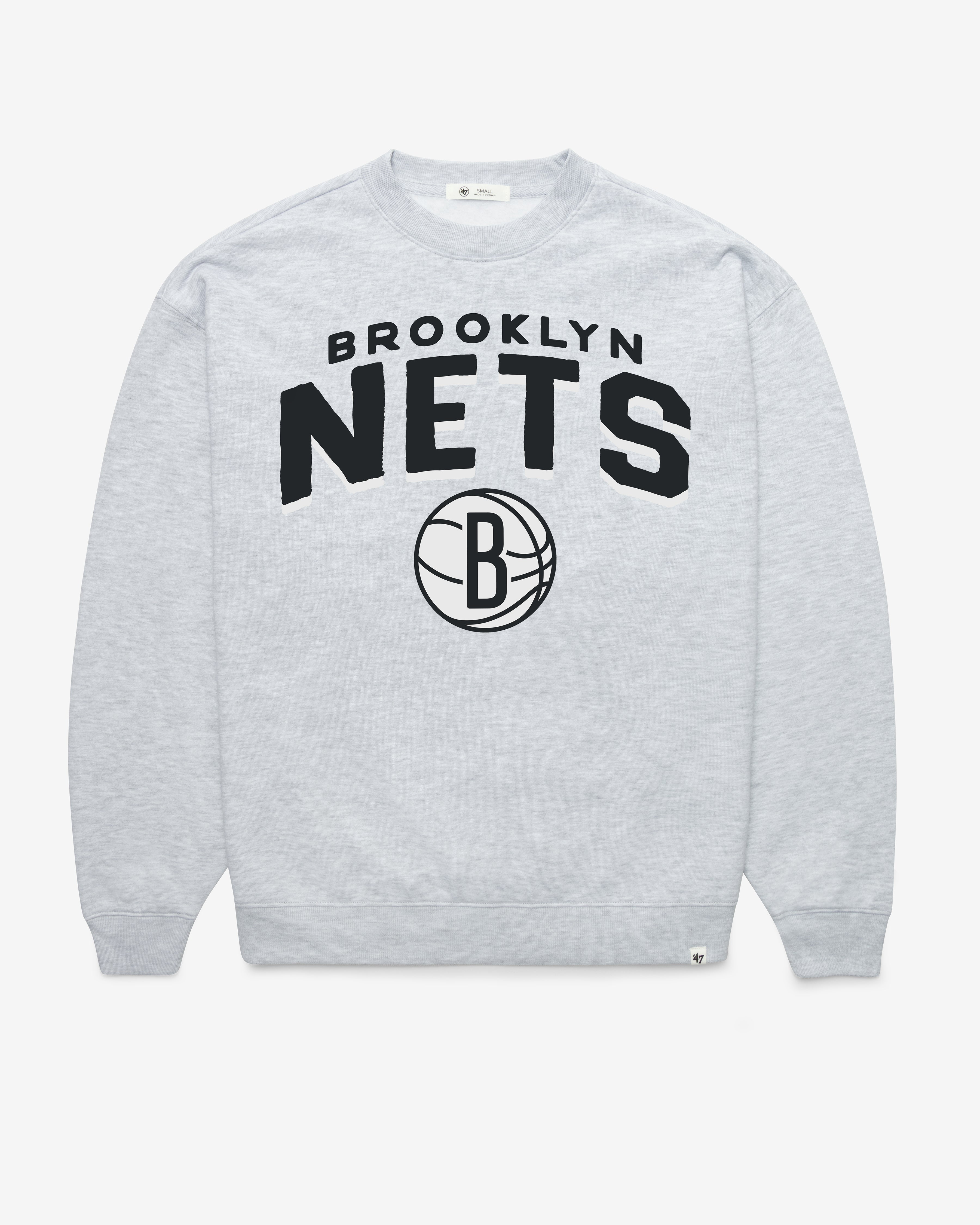 BROOKLYN NETS CAMPUS ARCH CLOUD '47 OVERSIZED CREW WOMENS RELAY GREY