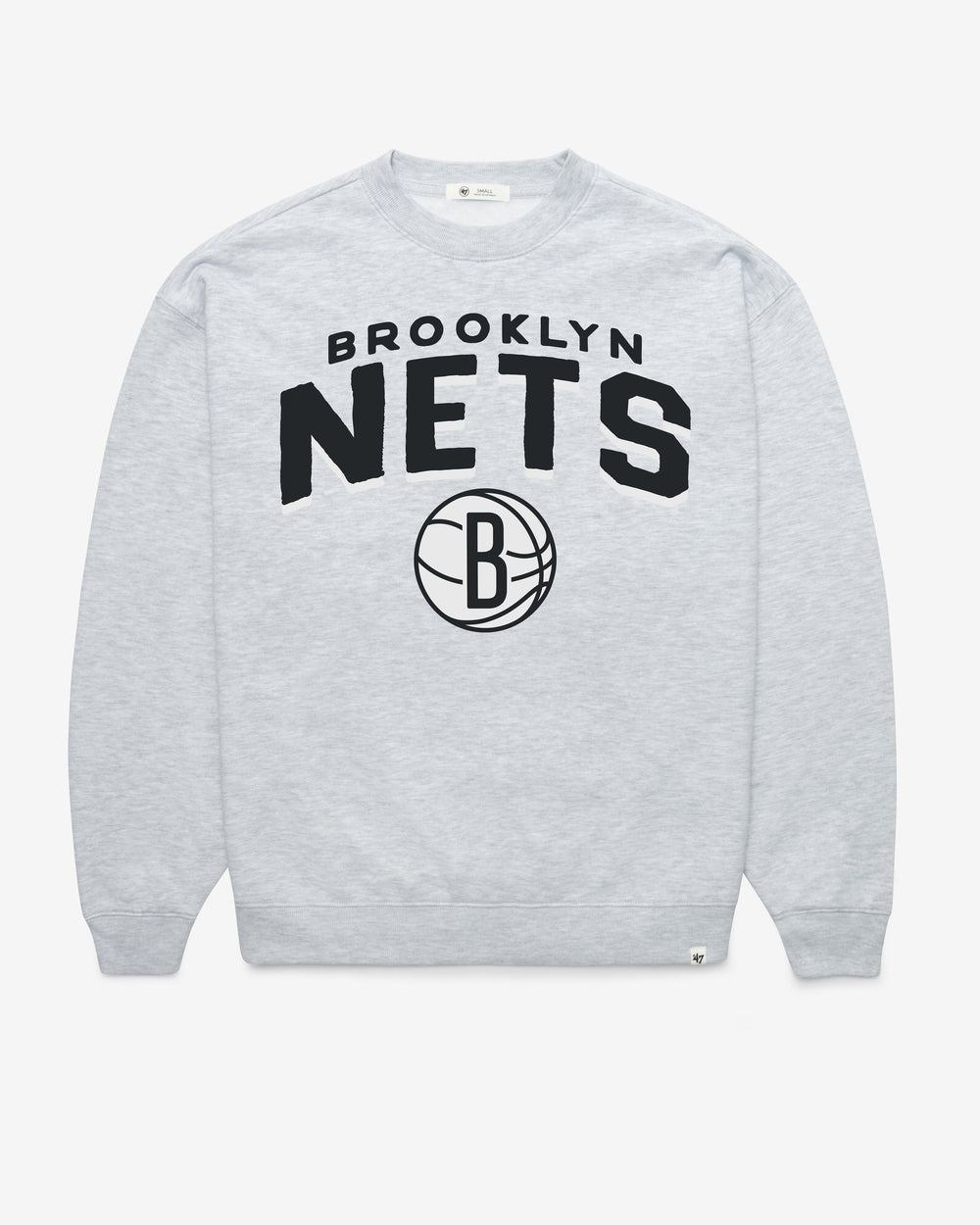 BROOKLYN NETS CAMPUS ARCH CLOUD '47 OVERSIZED CREW WOMENS RELAY GREY
