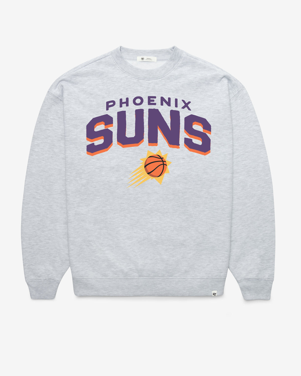 PHOENIX SUNS CAMPUS ARCH CLOUD '47 OVERSIZED CREW WOMENS RELAY GREY