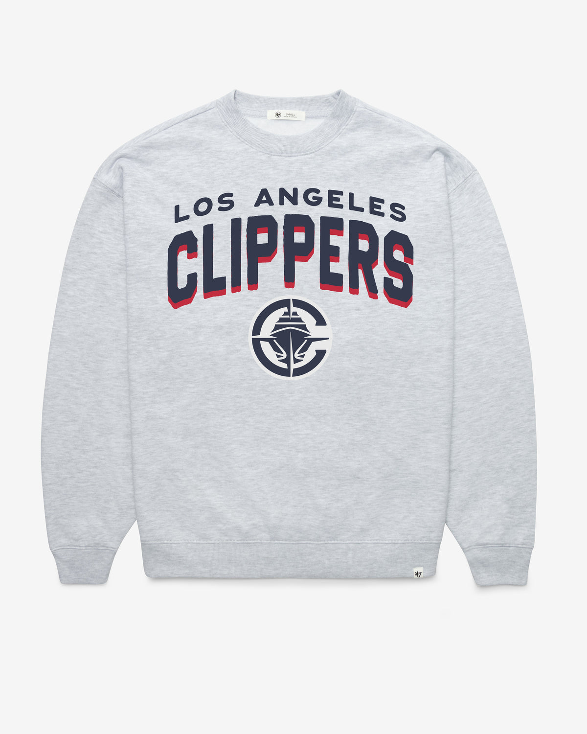 LOS ANGELES CLIPPERS CAMPUS ARCH CLOUD '47 OVERSIZED CREW WOMENS RELAY GREY