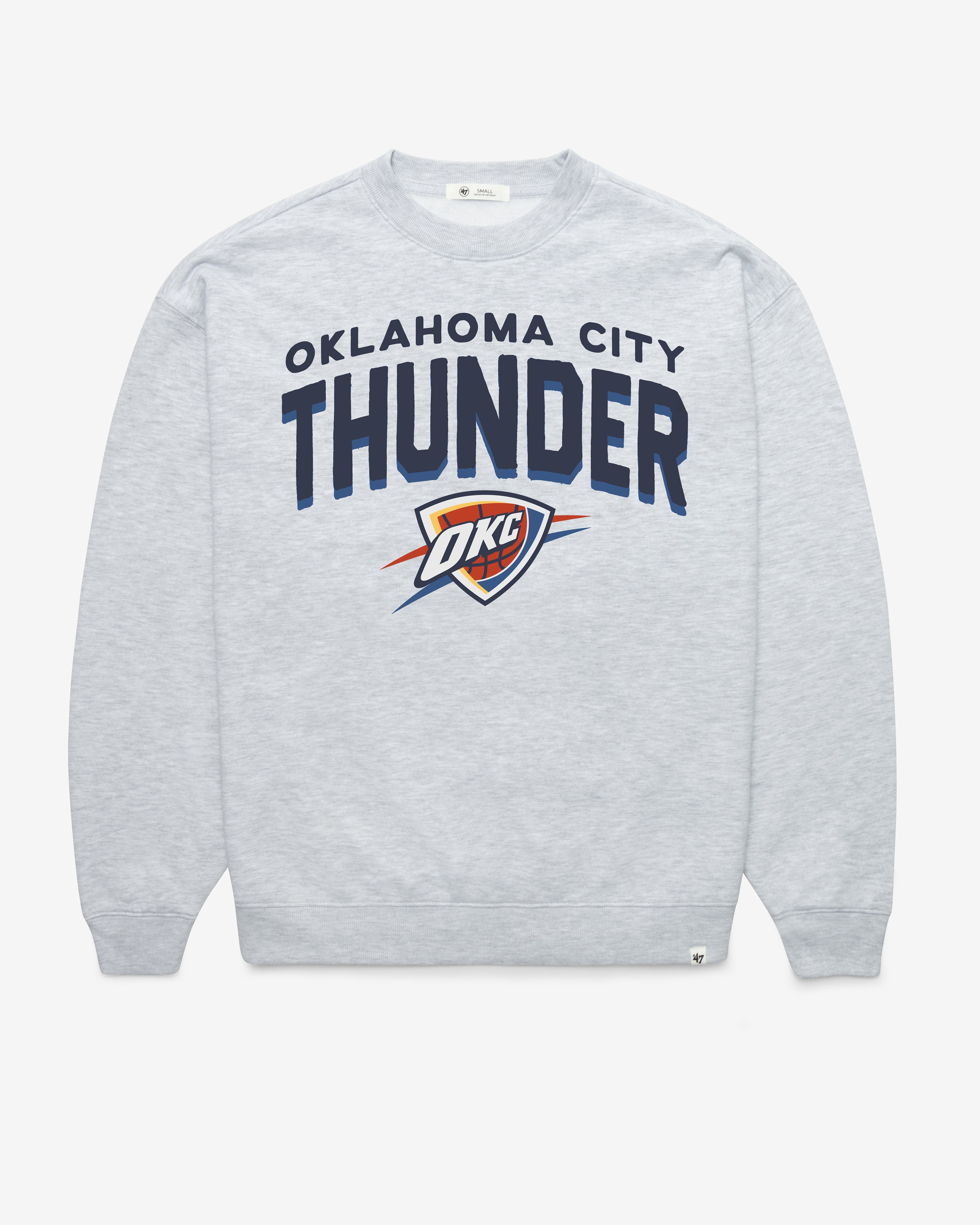 OKLAHOMA CITY THUNDER CAMPUS ARCH CLOUD '47 OVERSIZED CREW WOMENS RELAY GREY