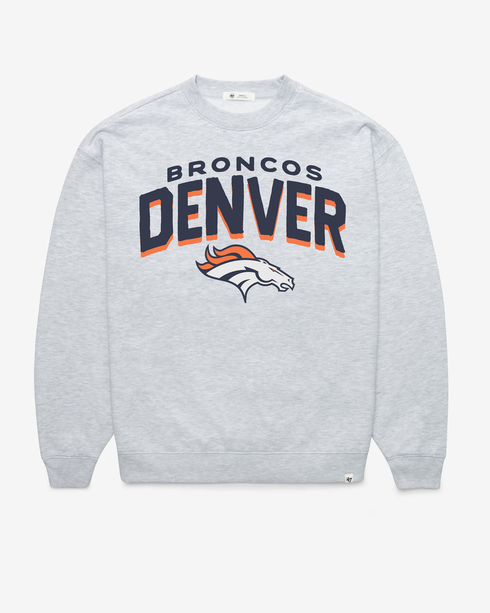 DENVER BRONCOS CAMPUS ARCH CLOUD '47 OVERSIZED CREW WOMENS RELAY GREY