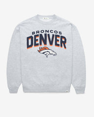 DENVER BRONCOS CAMPUS ARCH CLOUD '47 OVERSIZED CREW WOMENS RELAY GREY
