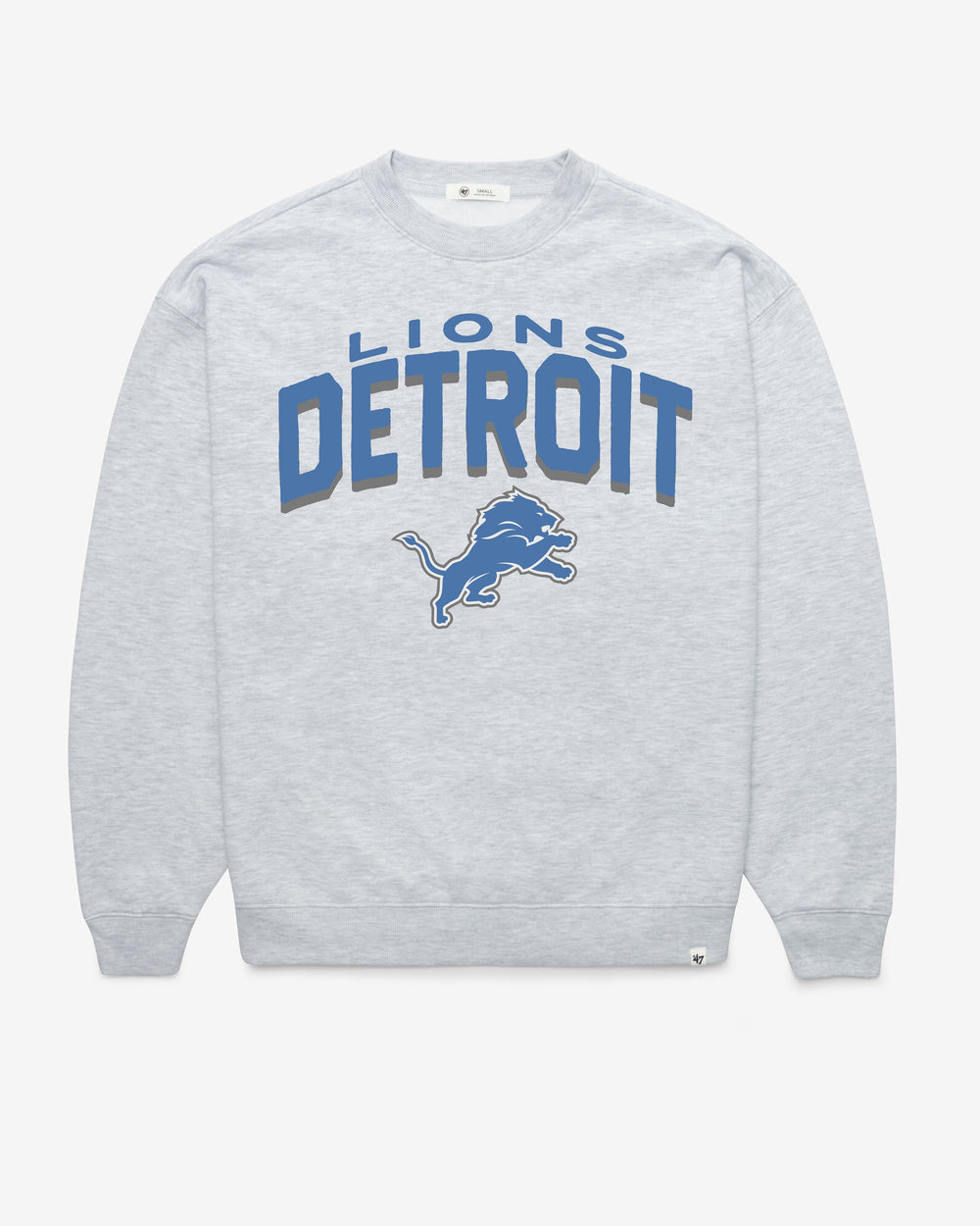DETROIT LIONS CAMPUS ARCH CLOUD '47 OVERSIZED CREW WOMENS RELAY GREY