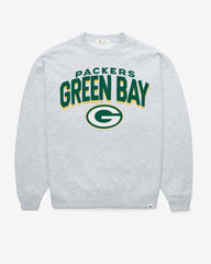 GREEN BAY PACKERS CAMPUS ARCH CLOUD '47 OVERSIZED CREW WOMENS RELAY GREY